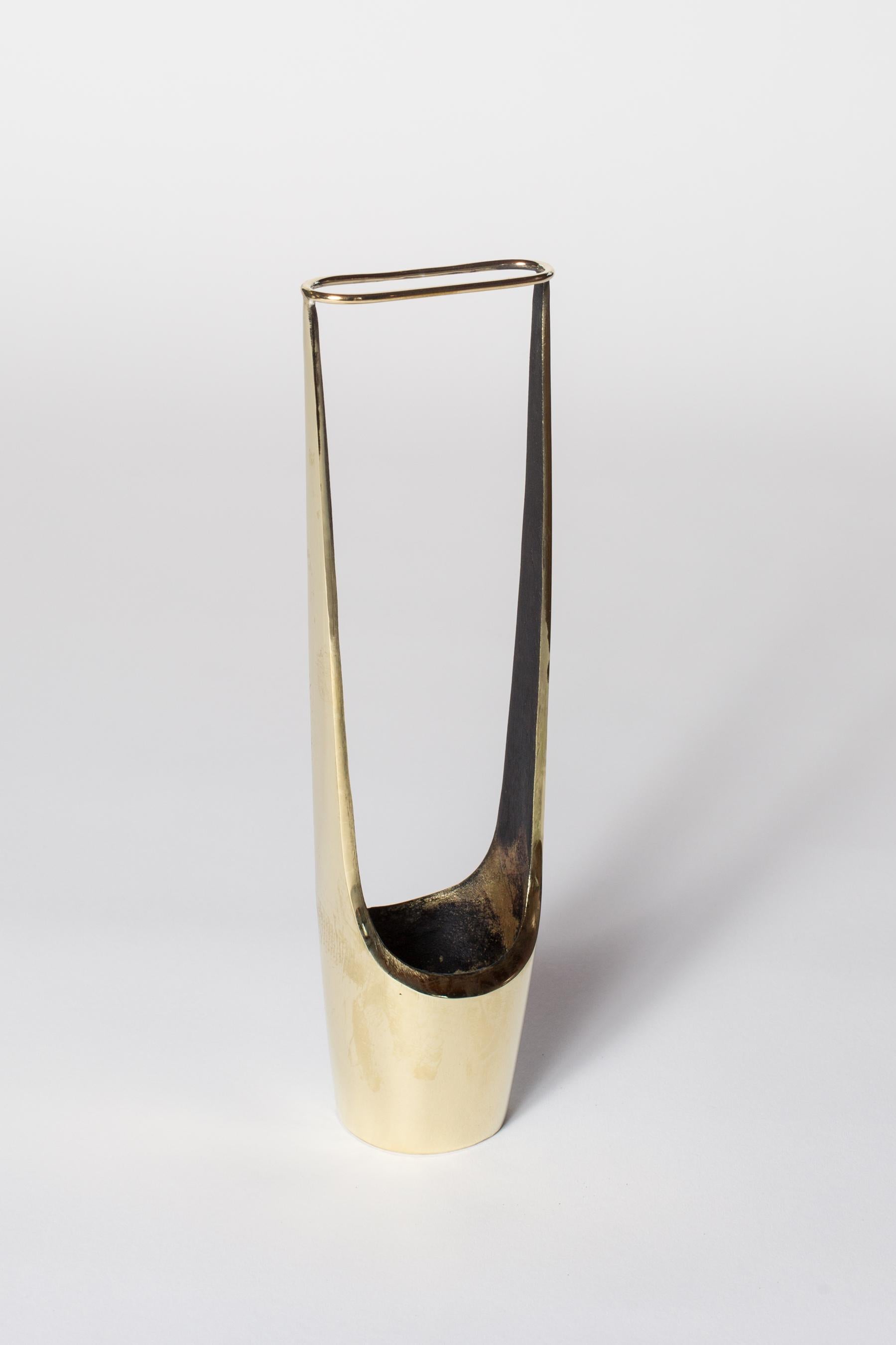 Carl Auböck Model #7228 Patinated Brass Vase For Sale 2