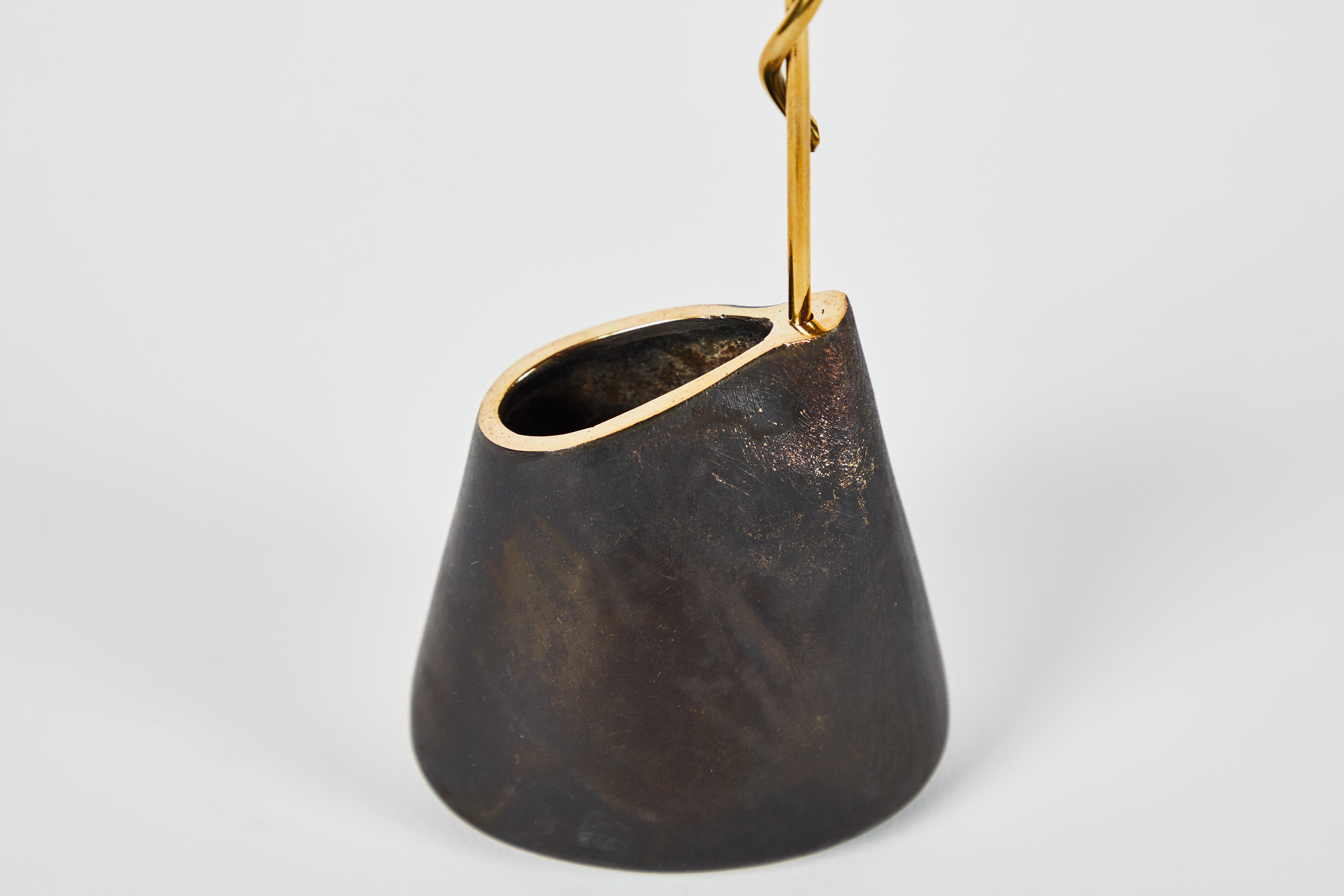 Patinated Carl Auböck Model #7240 Brass Vase For Sale