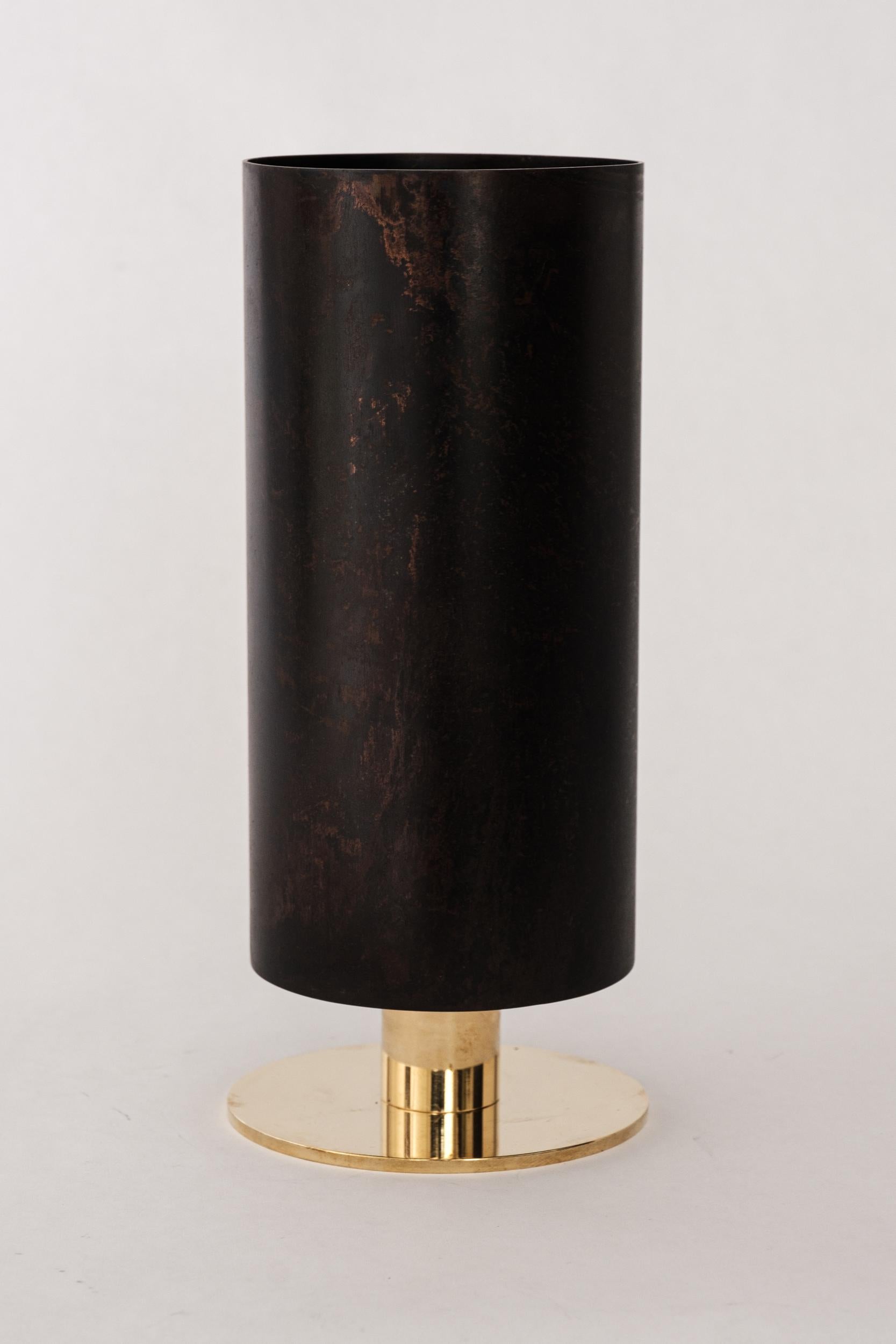 Carl Auböck Model #7247-4 Patinated Brass Vase For Sale 1