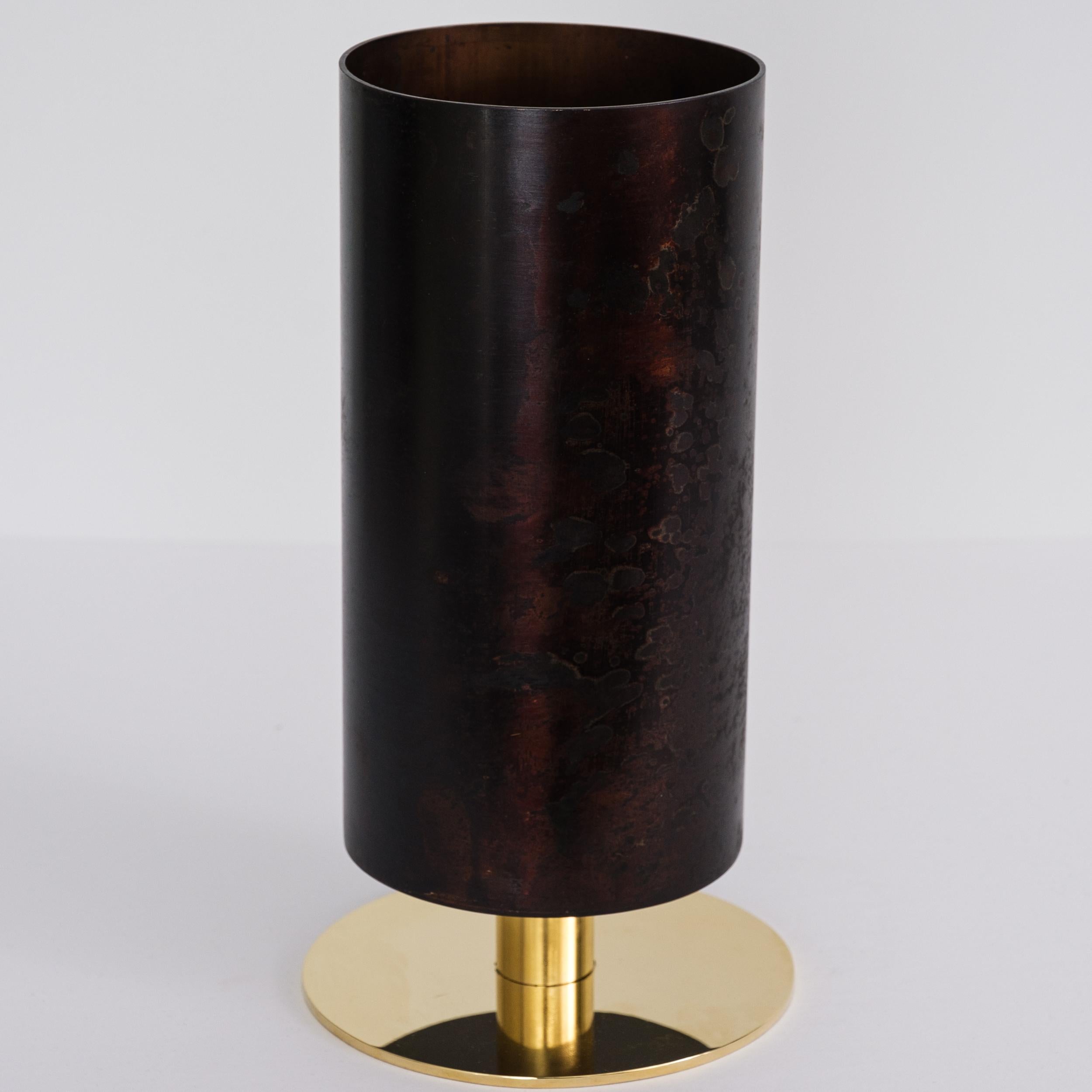 Mid-Century Modern Carl Auböck Model #7247-6 Patinated Brass Vase For Sale