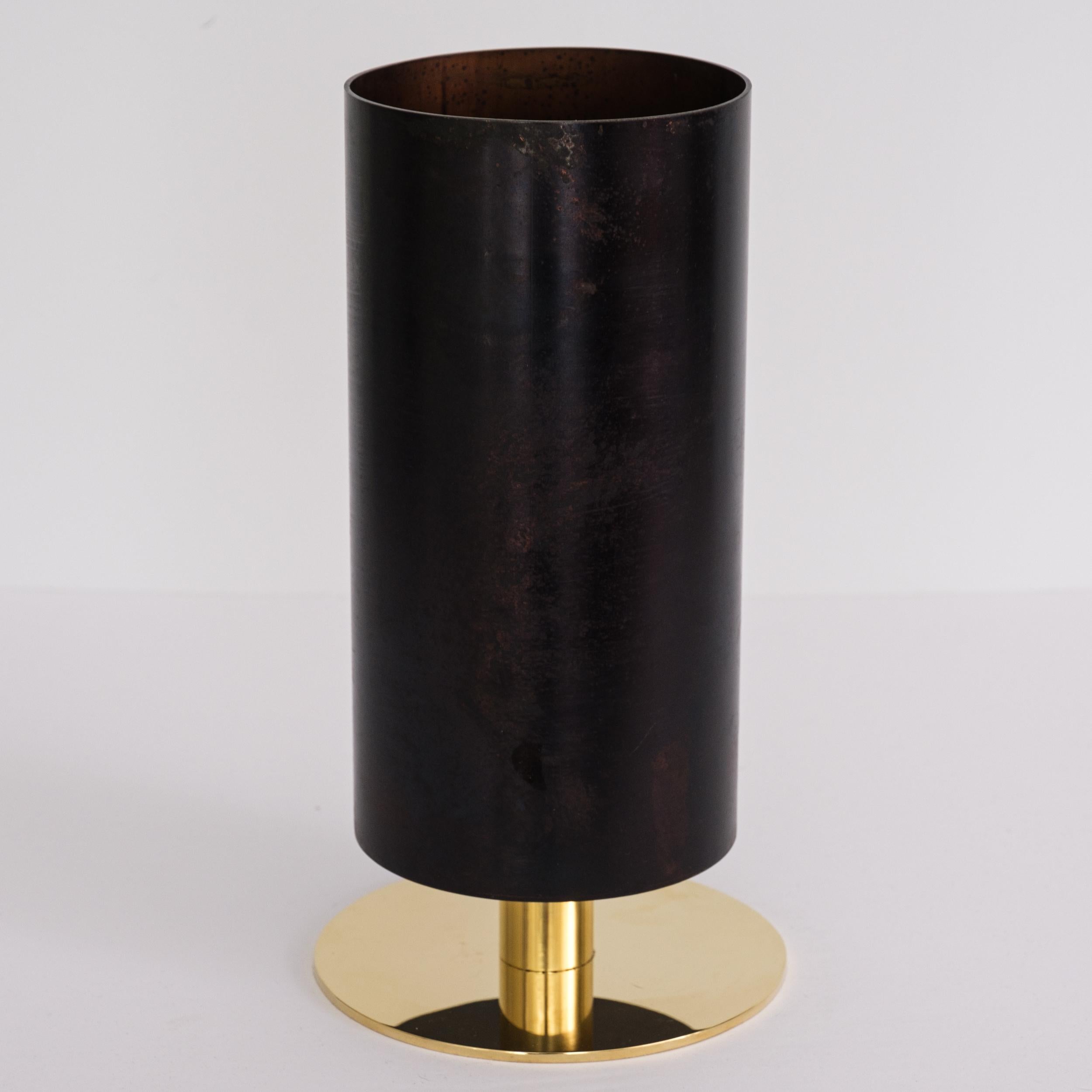 Austrian Carl Auböck Model #7247-6 Patinated Brass Vase For Sale