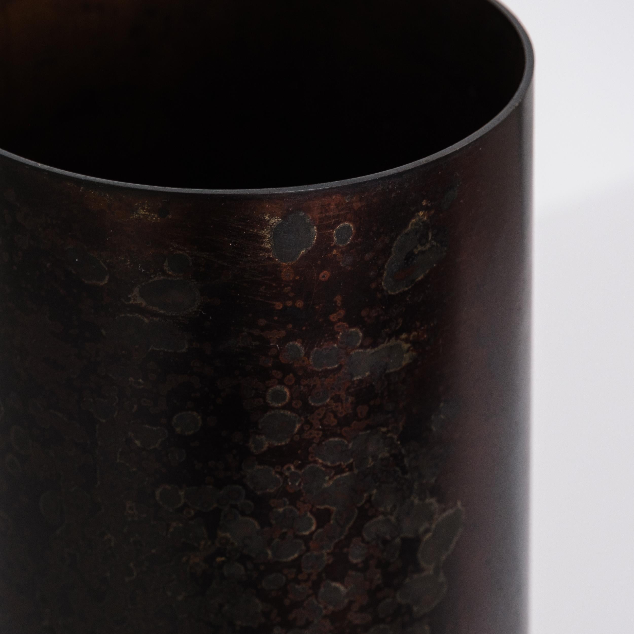 Contemporary Carl Auböck Model #7247-6 Patinated Brass Vase For Sale