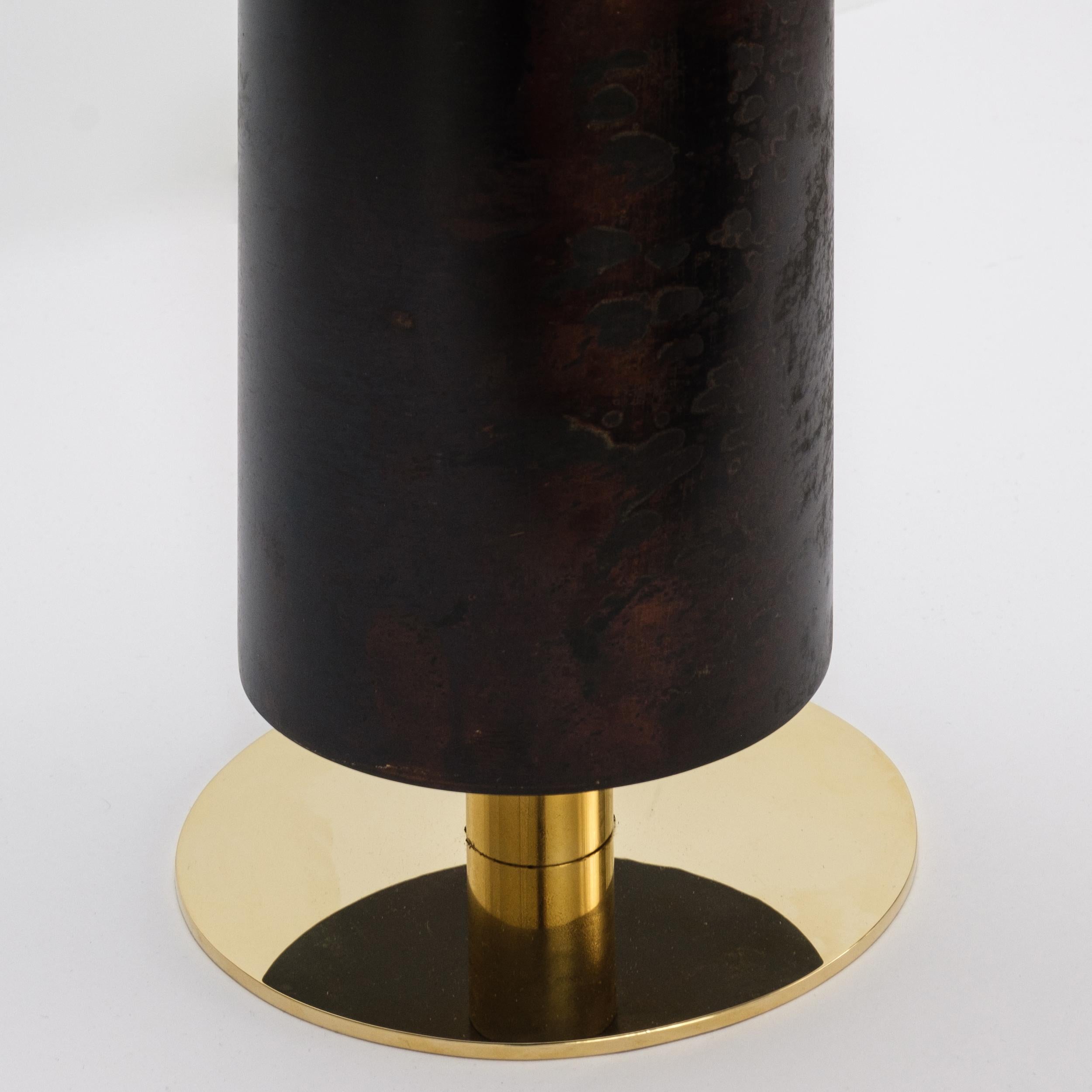Carl Auböck Model #7247-6 Patinated Brass Vase For Sale 1