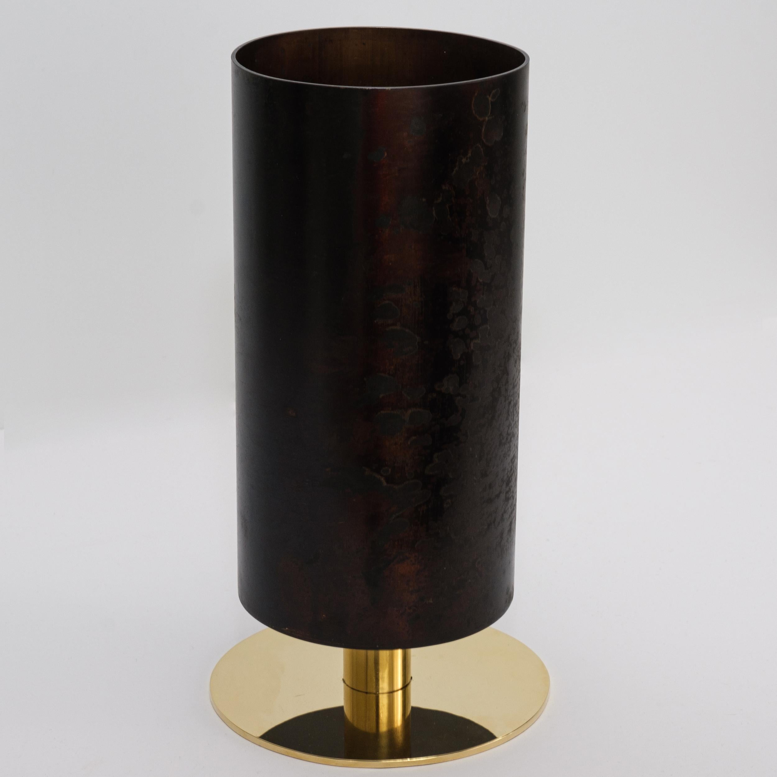 Carl Auböck Model #7247-6 Patinated Brass Vase For Sale 2