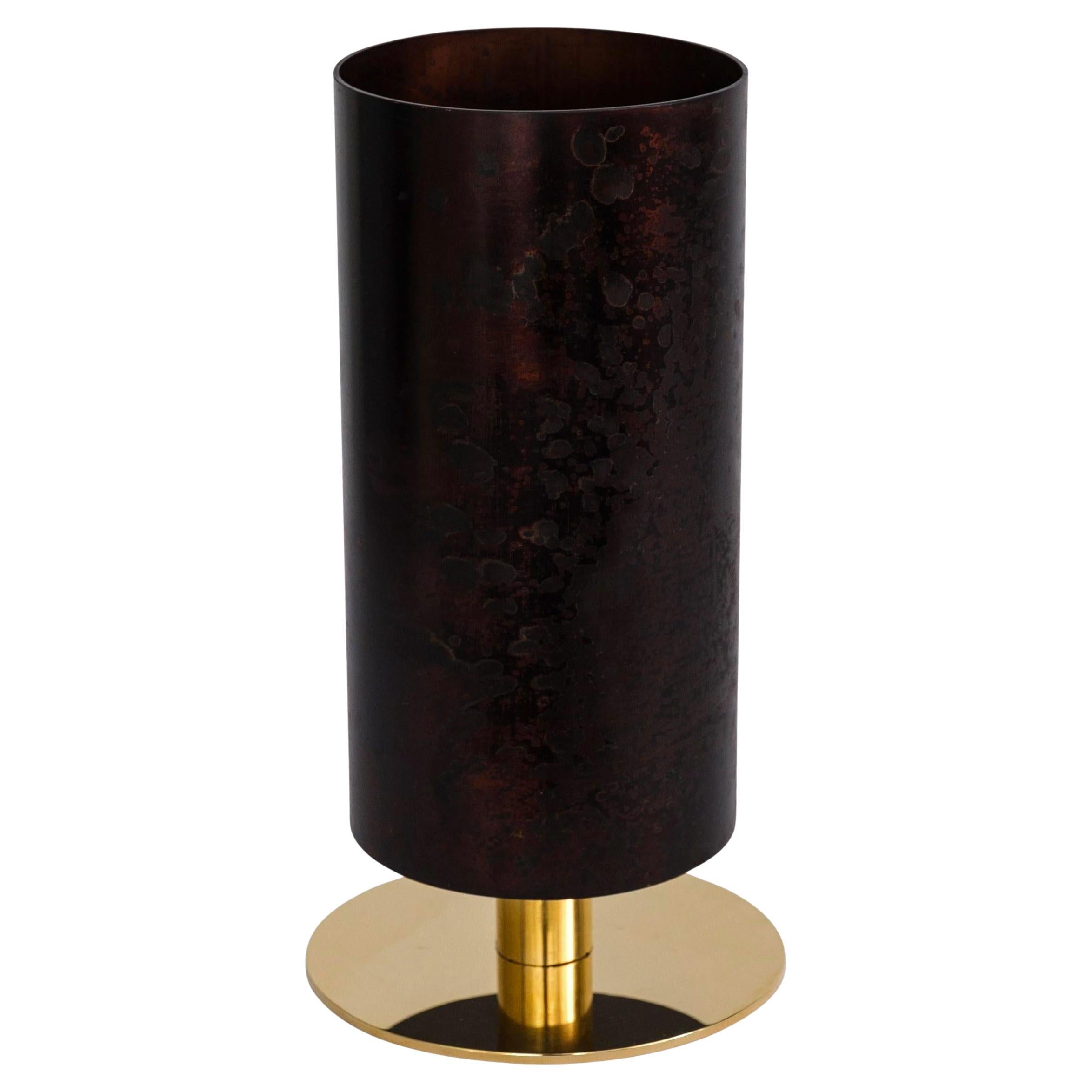 Carl Auböck Model #7247-6 Patinated Brass Vase For Sale