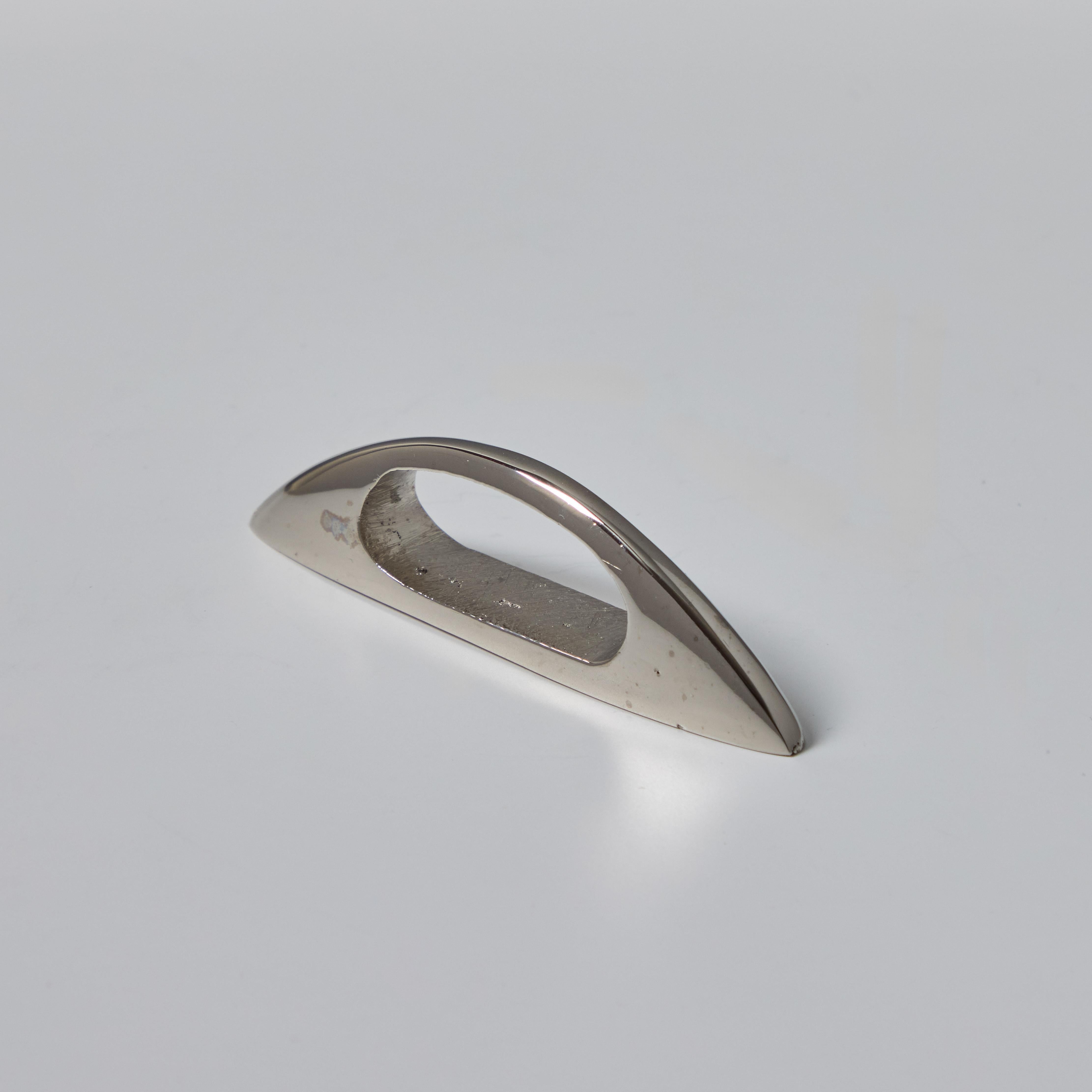 Austrian Carl Auböck Model #9037 'Bow' Nickel Drawer Pull For Sale