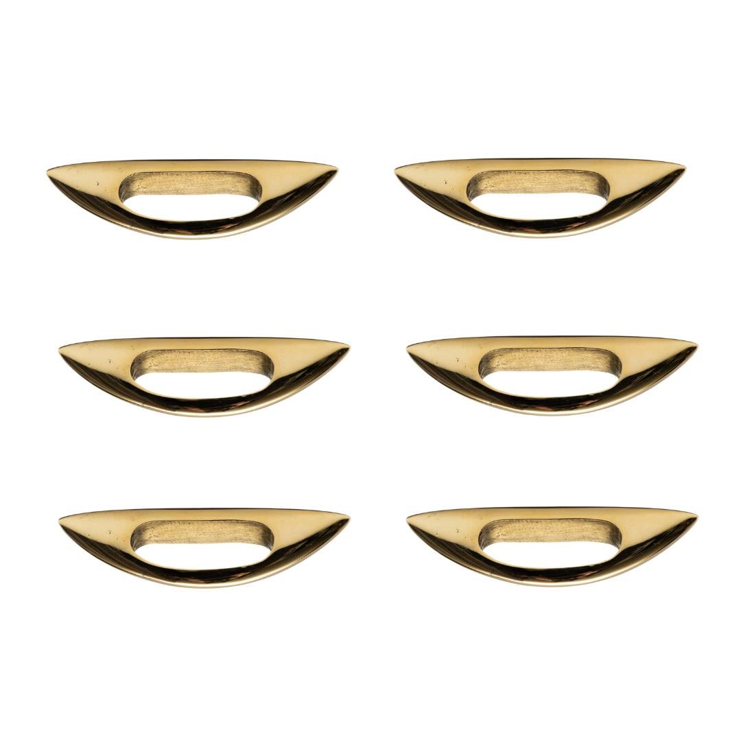 Brass Carl Auböck Model #9037 'Bow' Nickel Drawer Pull For Sale
