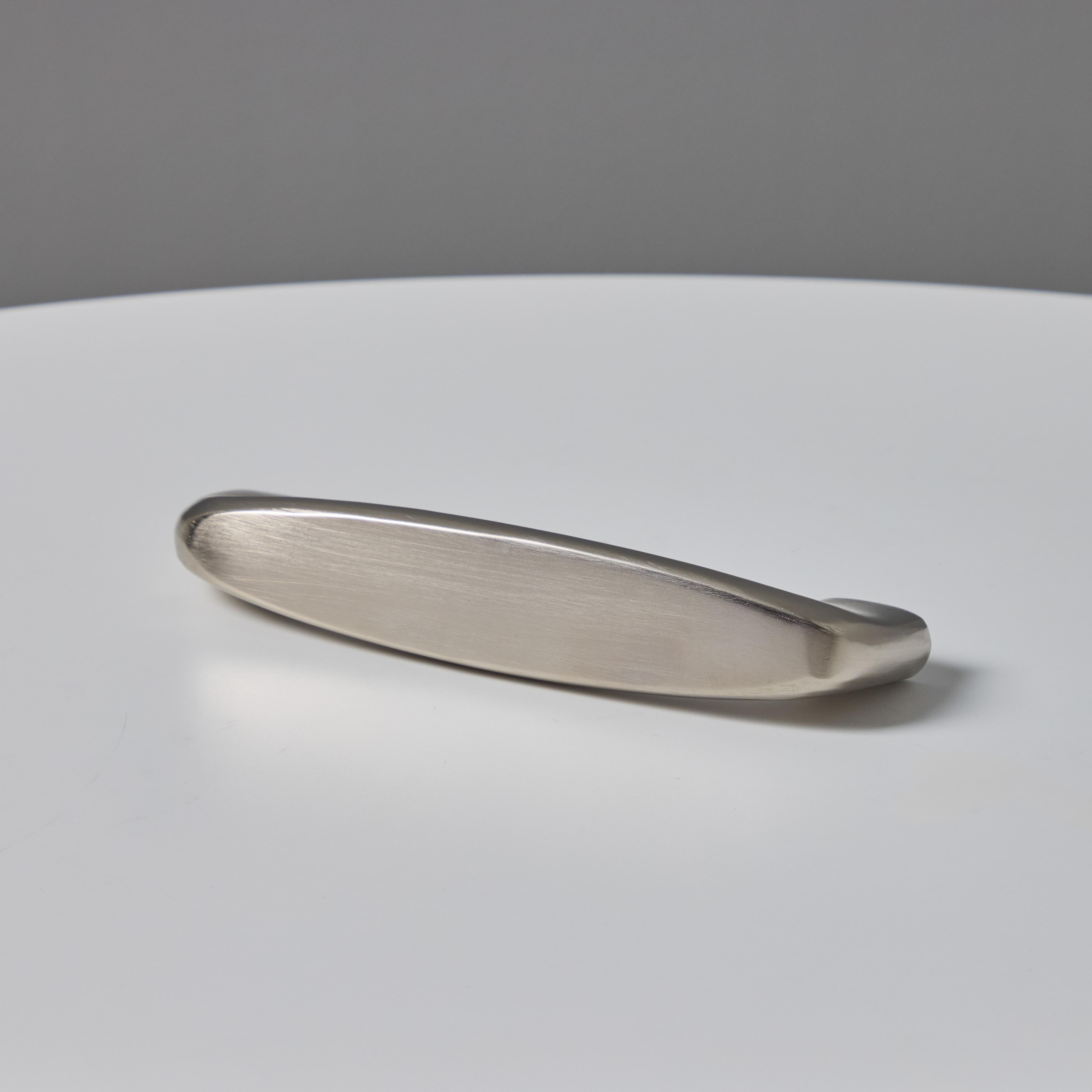 Mid-Century Modern Carl Auböck Model #9050 'Chunky Grip' Nickel Drawer Pull For Sale