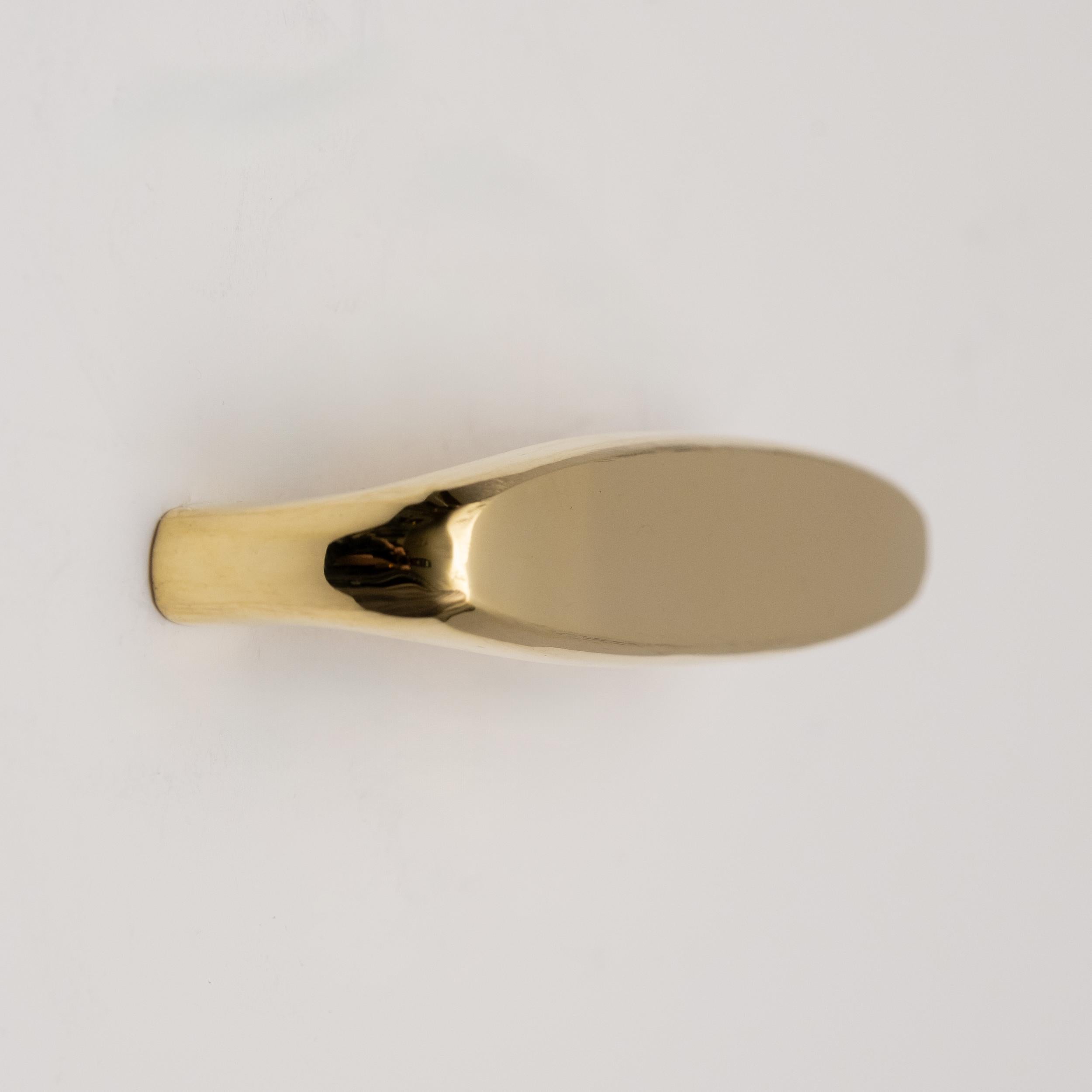 Brass Carl Auböck Model #9050 'Chunky Grip' Nickel Drawer Pull For Sale