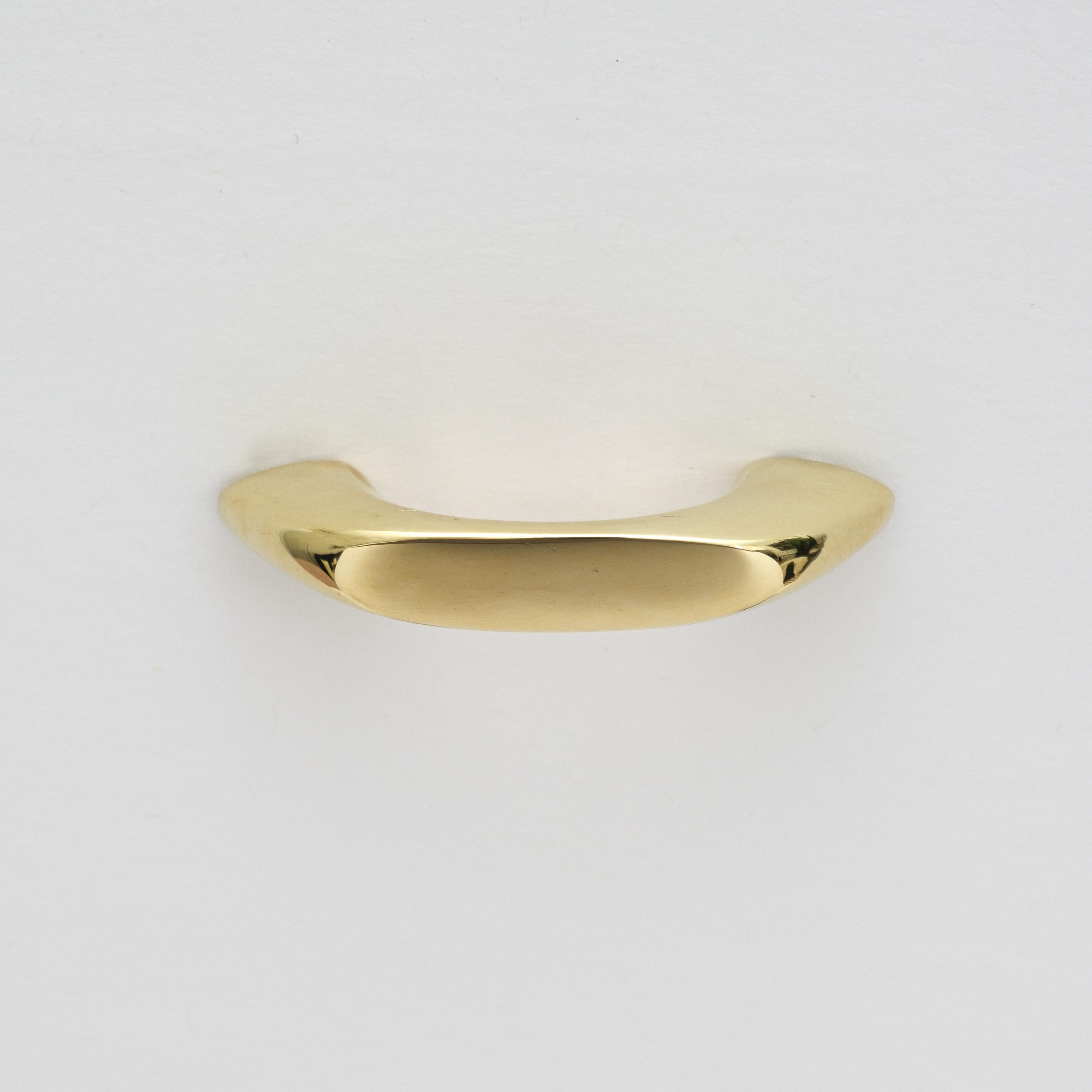 Contemporary Carl Auböck Model #9060-1 Polished Brass Drawer Pull For Sale