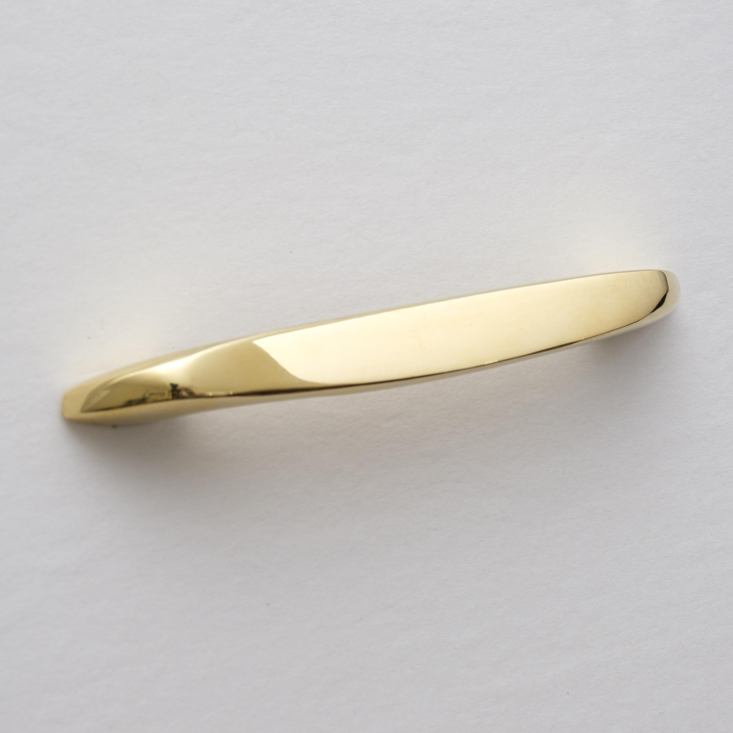 Carl Auböck Model #9063-1 Polished Brass Drawer Pull In New Condition For Sale In Glendale, CA