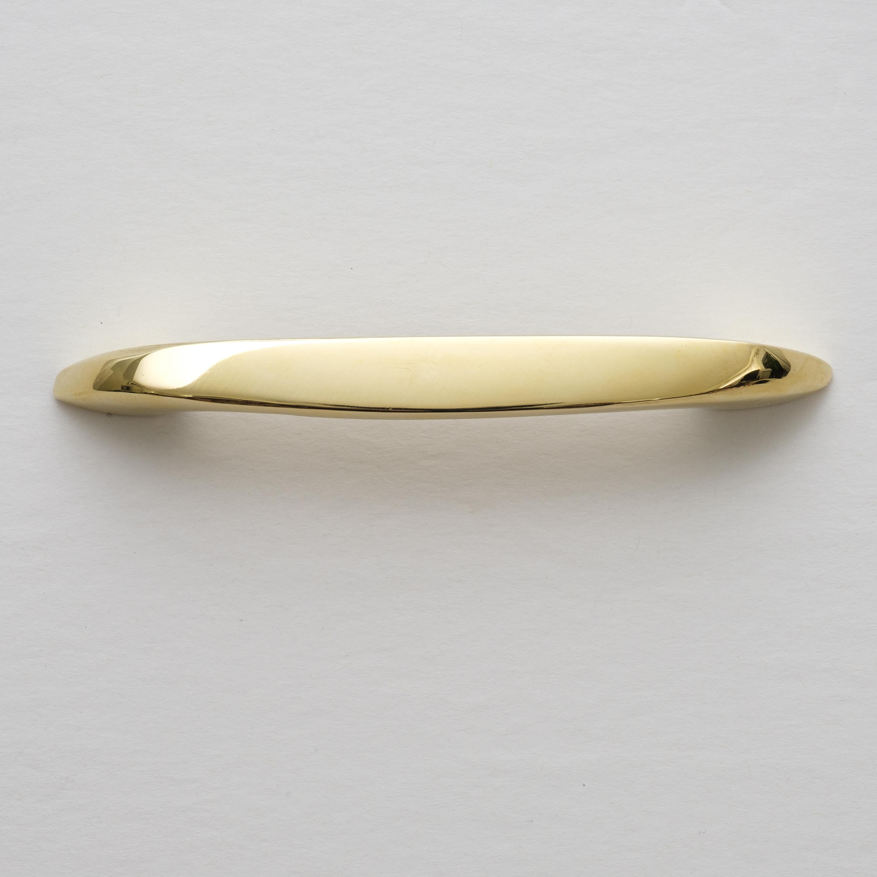 Contemporary Carl Auböck Model #9063-1 Polished Brass Drawer Pull For Sale