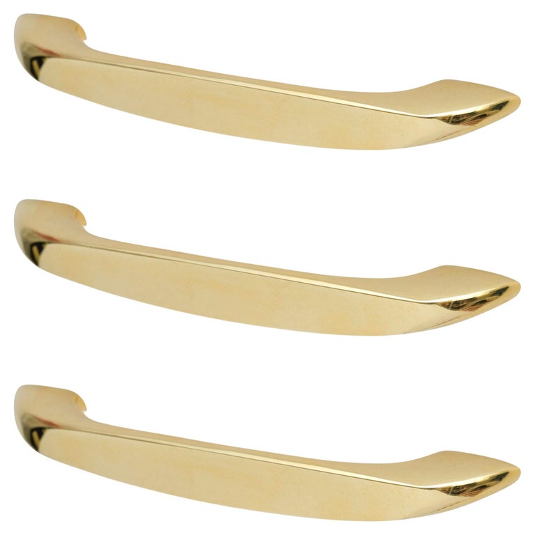 Carl Auböck Model 90631 Polished Brass Drawer Pull For Sale at 1stDibs