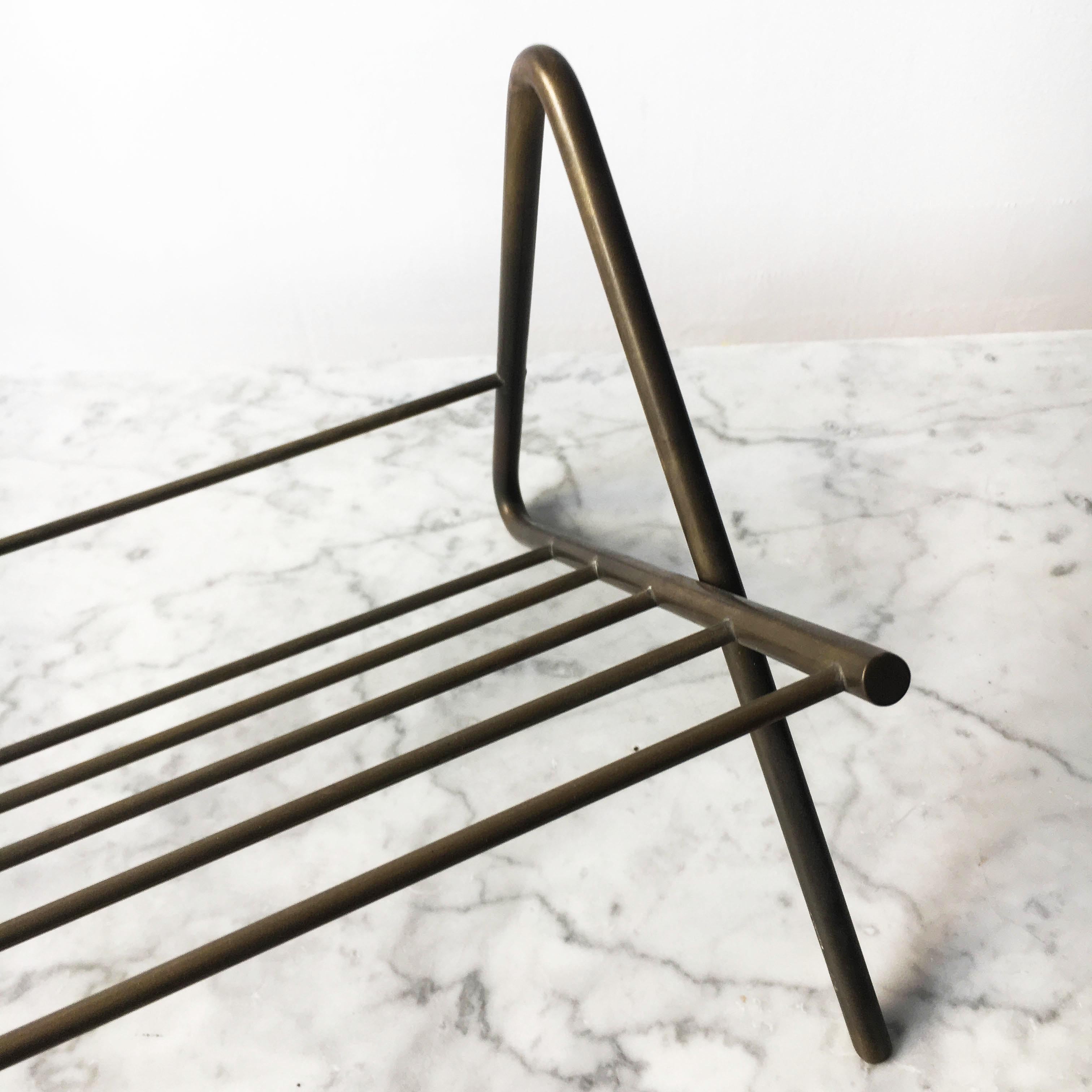Carl Auböck Modernist Book Stand, Brass, Austria, 1950s For Sale 4