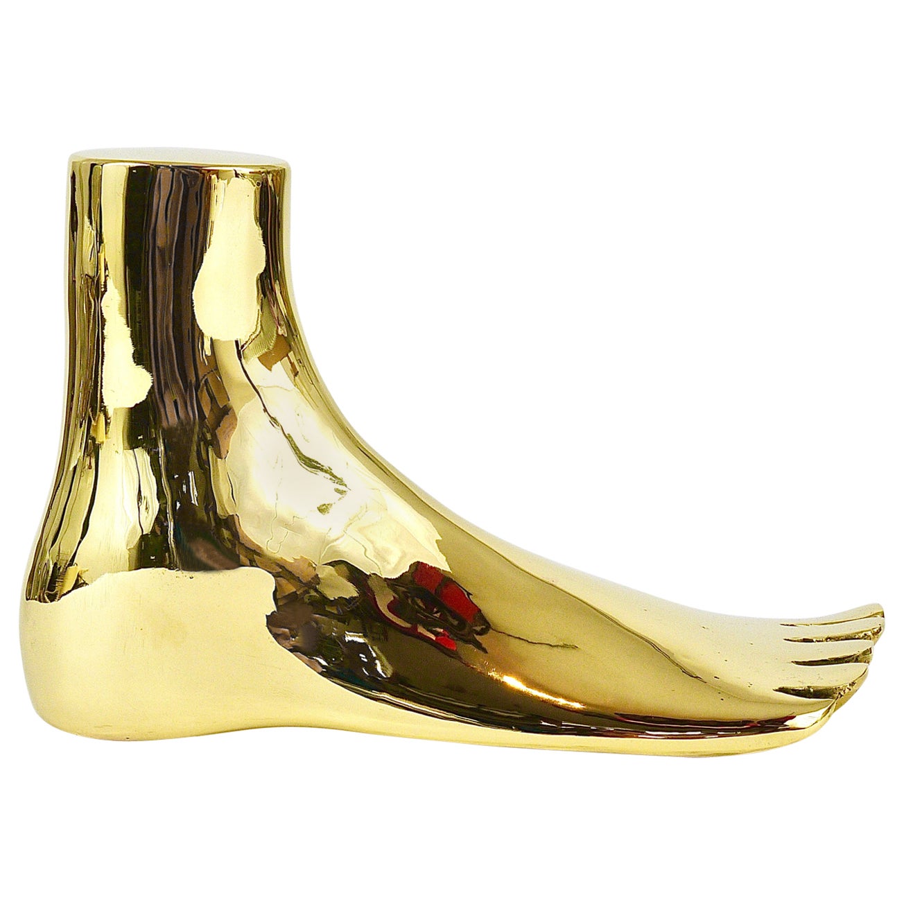 Carl Auböck Monumental Lifesize Brass Foot Sculpture, Werkstätte Auböck, Austria For Sale