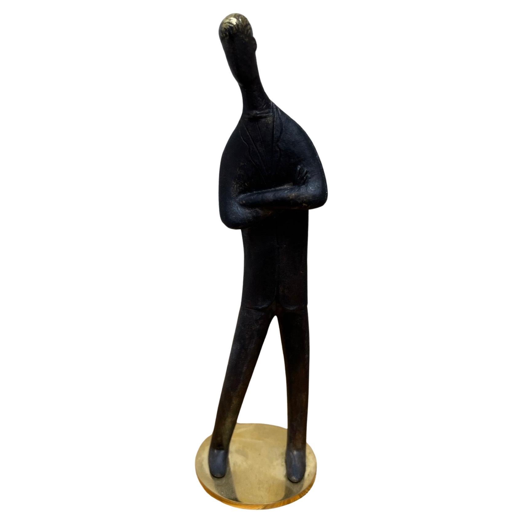 Carl Aubock "My Son" Patinated Brass Sculpture #4752 For Sale