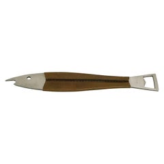 Carl Auböck Neptune Fish Bottle Opener in Brown Leather, Designed in 1955