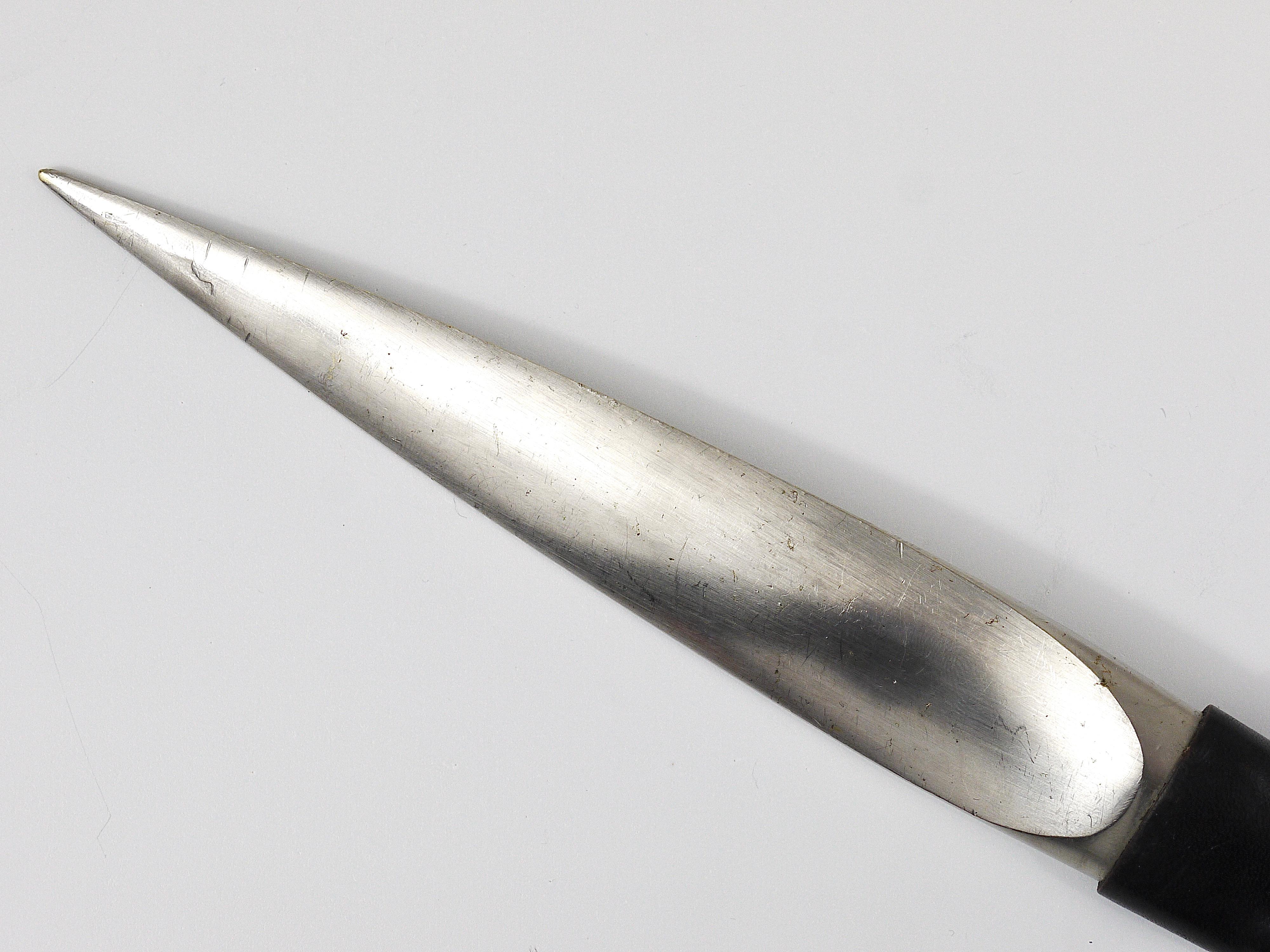 Carl Auböck Nickel-Plated Brass Leather Letter Opener, Paper Knife, 1950s 6