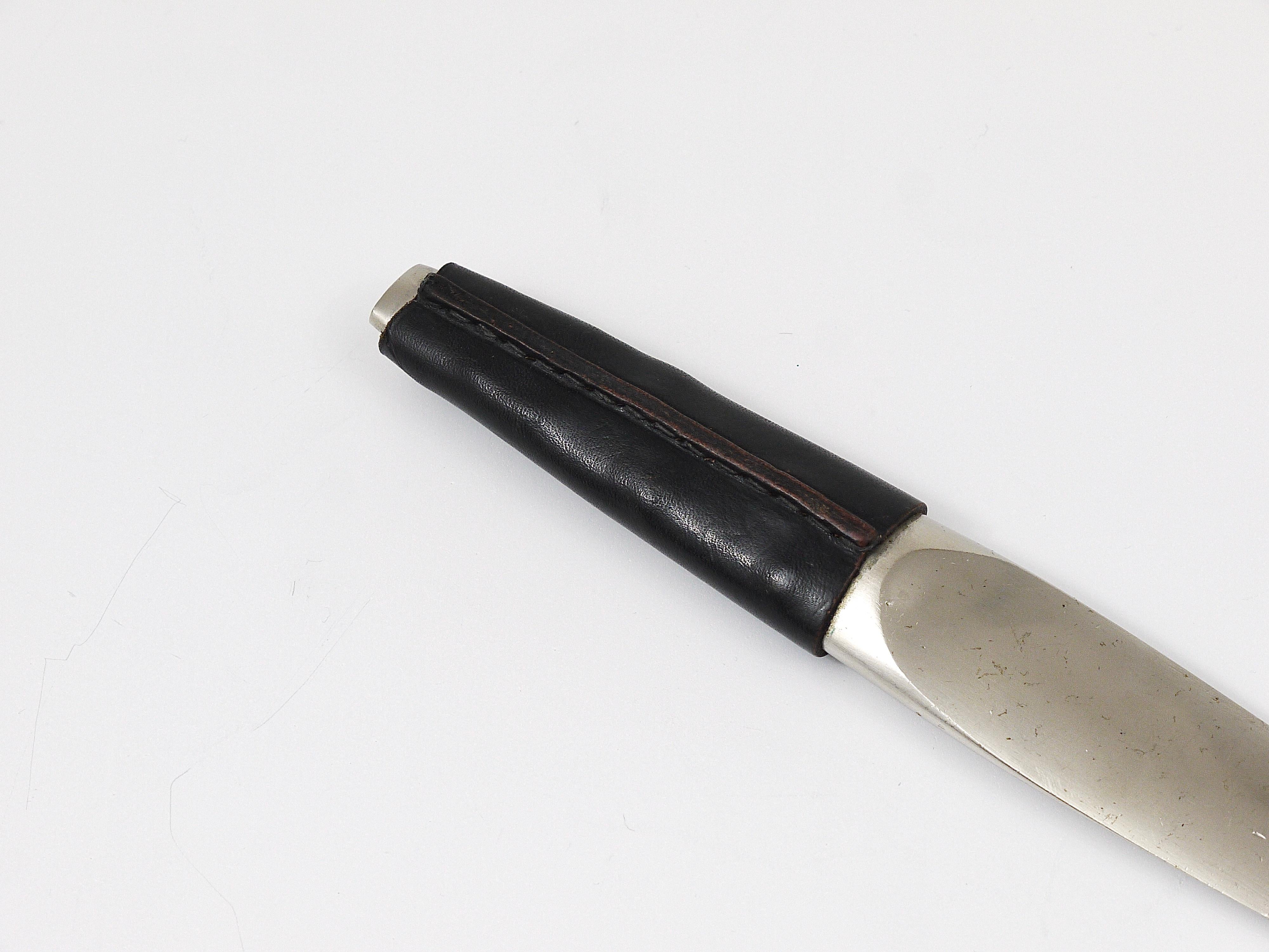 Carl Auböck Nickel-Plated Brass Leather Letter Opener, Paper Knife, 1950s For Sale 7