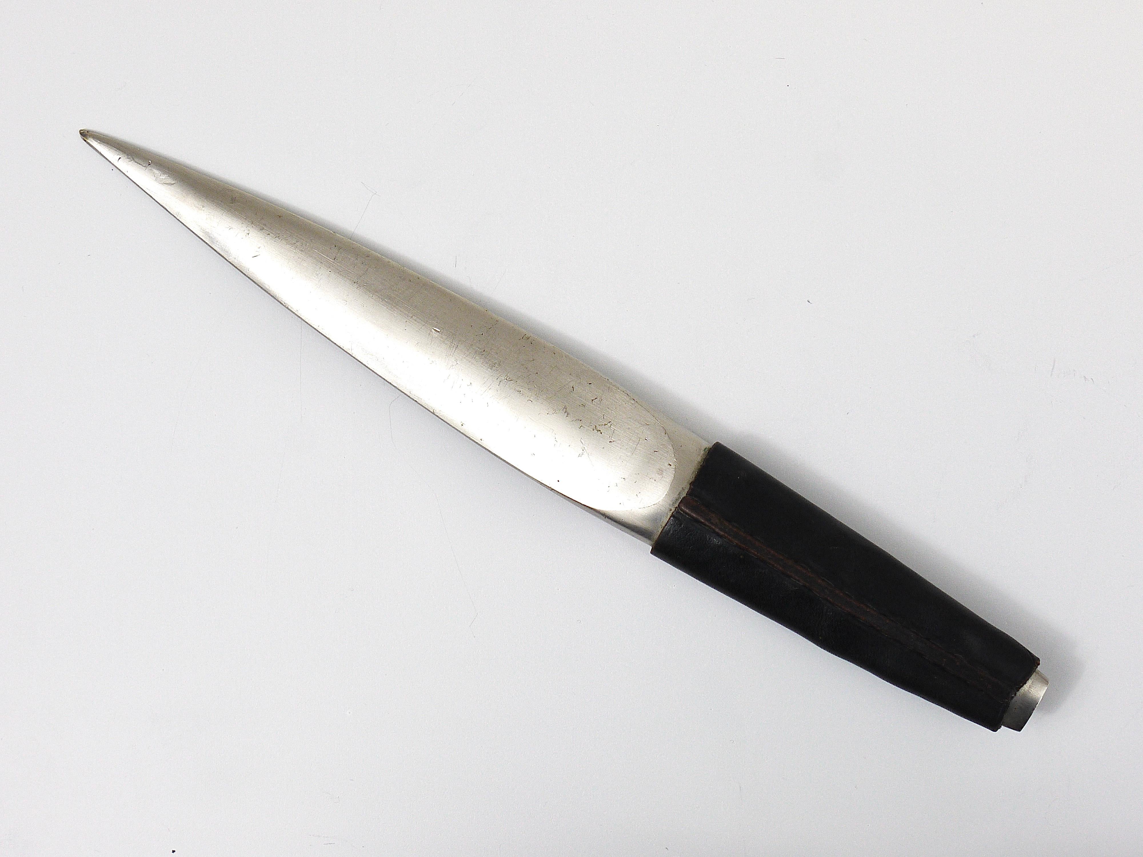 Carl Auböck Nickel-Plated Brass Leather Letter Opener, Paper Knife, 1950s 9