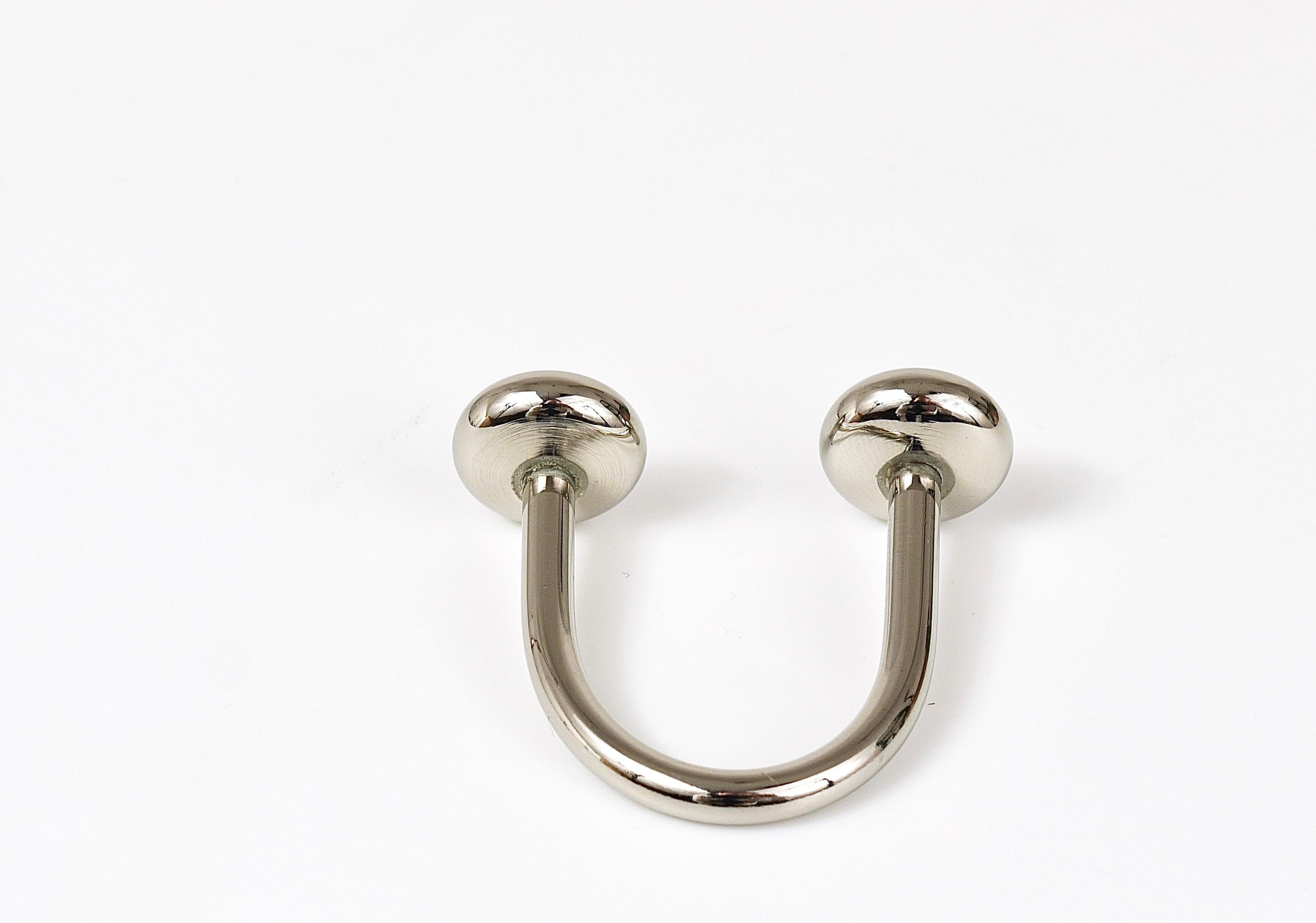Carl Auböck Nickel Plated U-Shaped Brass Key Ring Chain Holder Knopferl For Sale 6
