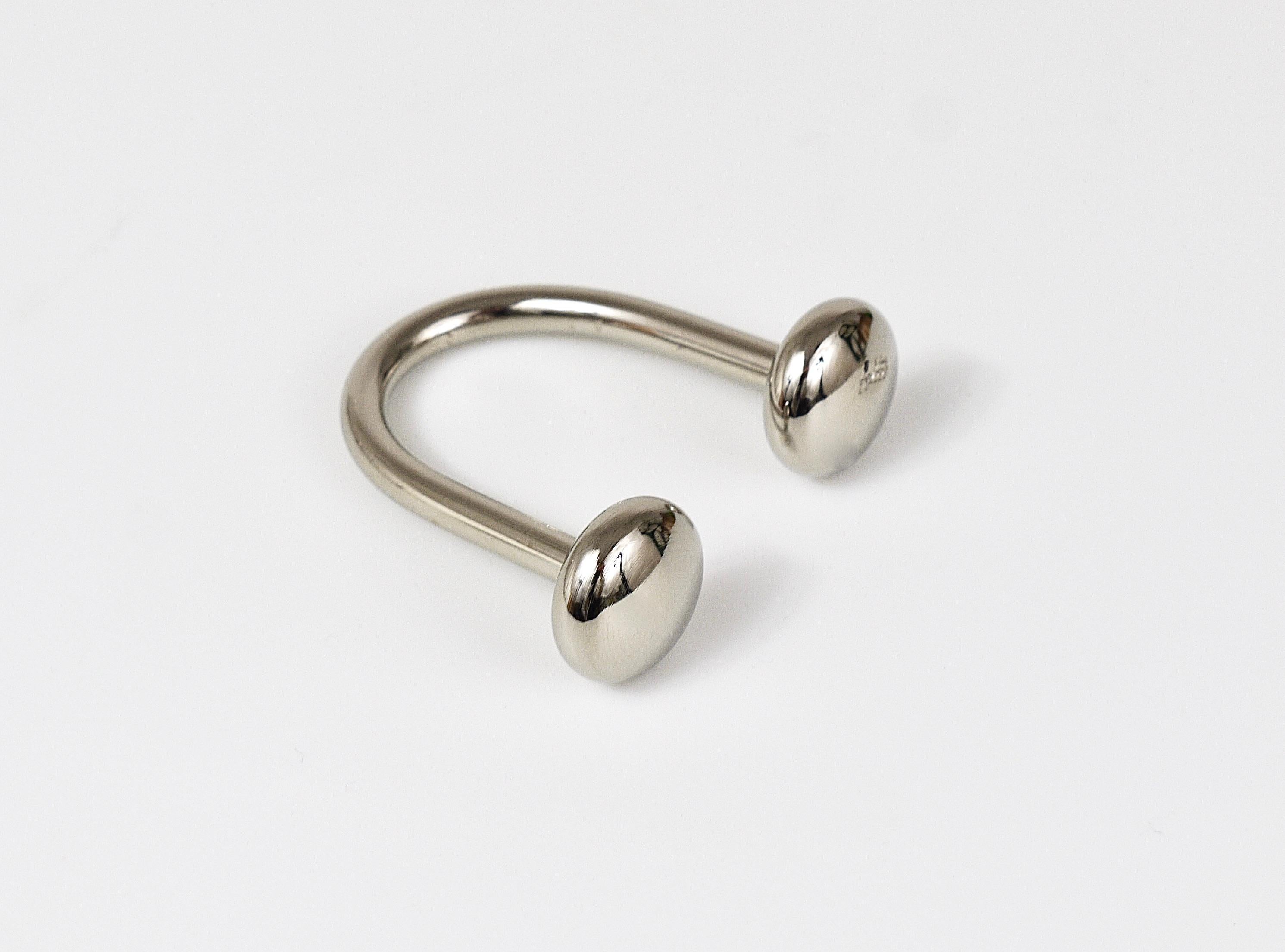 Carl Auböck Nickel Plated U-Shaped Brass Key Ring Chain Holder Knopferl For Sale 8