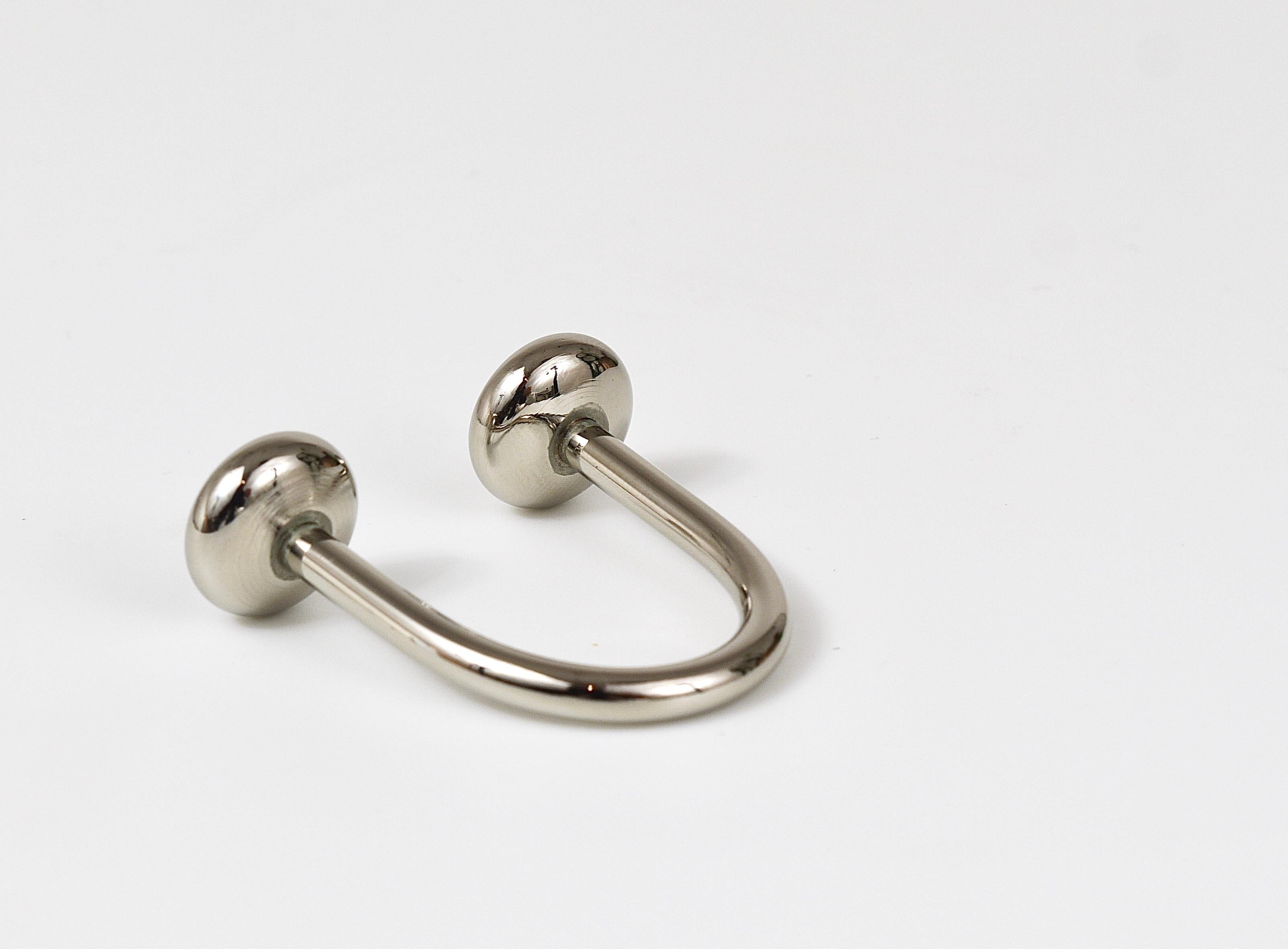 Carl Auböck Nickel Plated U-Shaped Brass Key Ring Chain Holder Knopferl For Sale 11