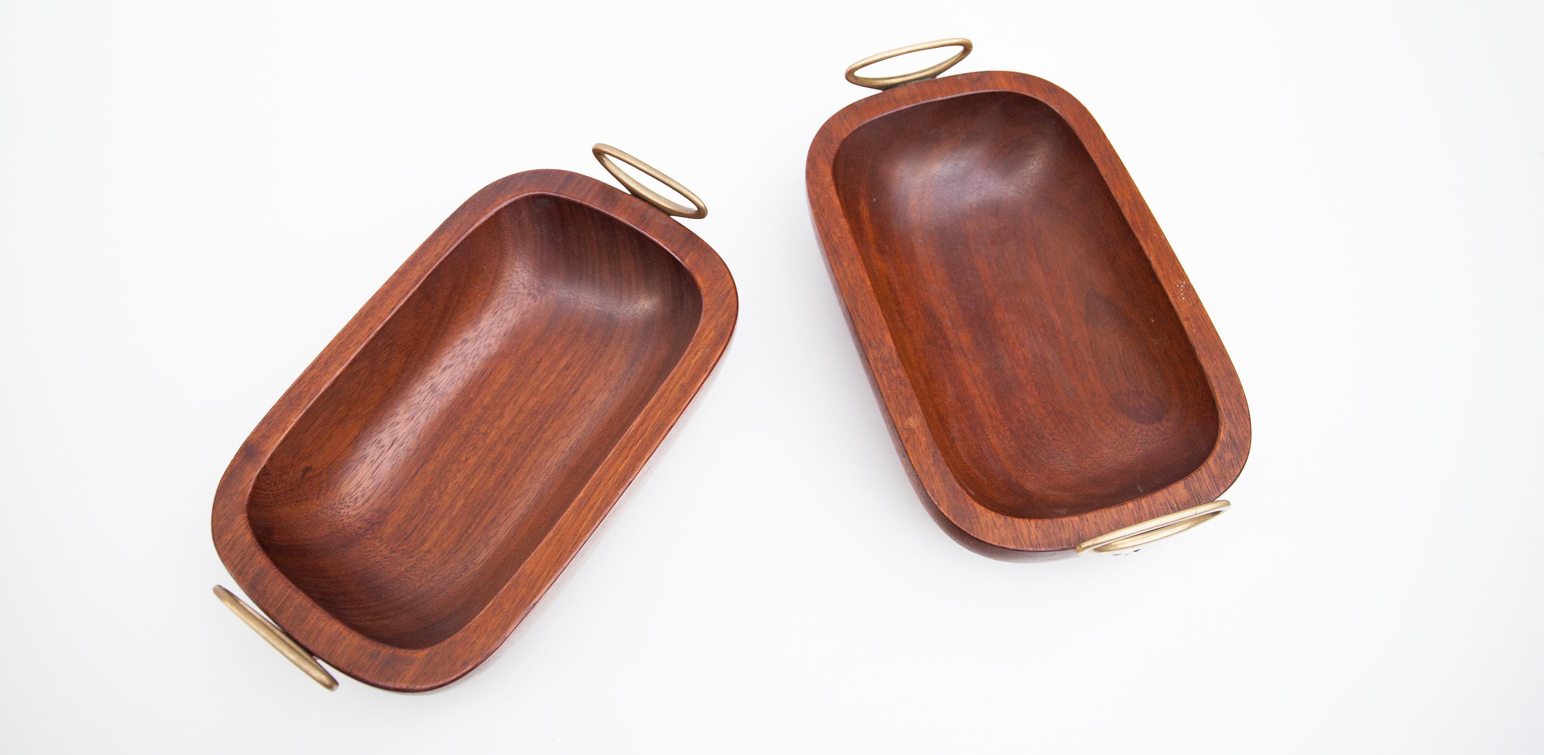 Mid-Century Modern Carl Auböck Nut Teak Bowls For Sale