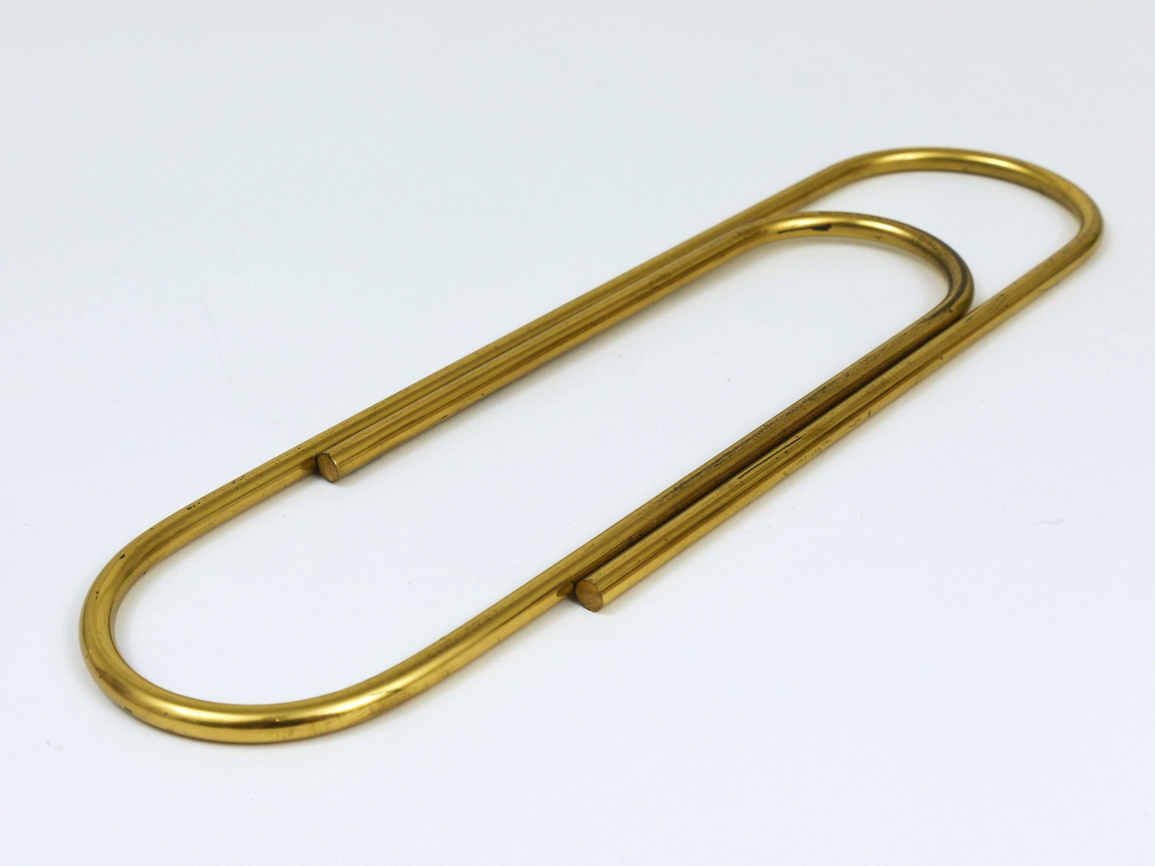 Carl Aubock Oversized MidCentury Paper Clip Brass Paperweight, Austria, 1950s For Sale 4