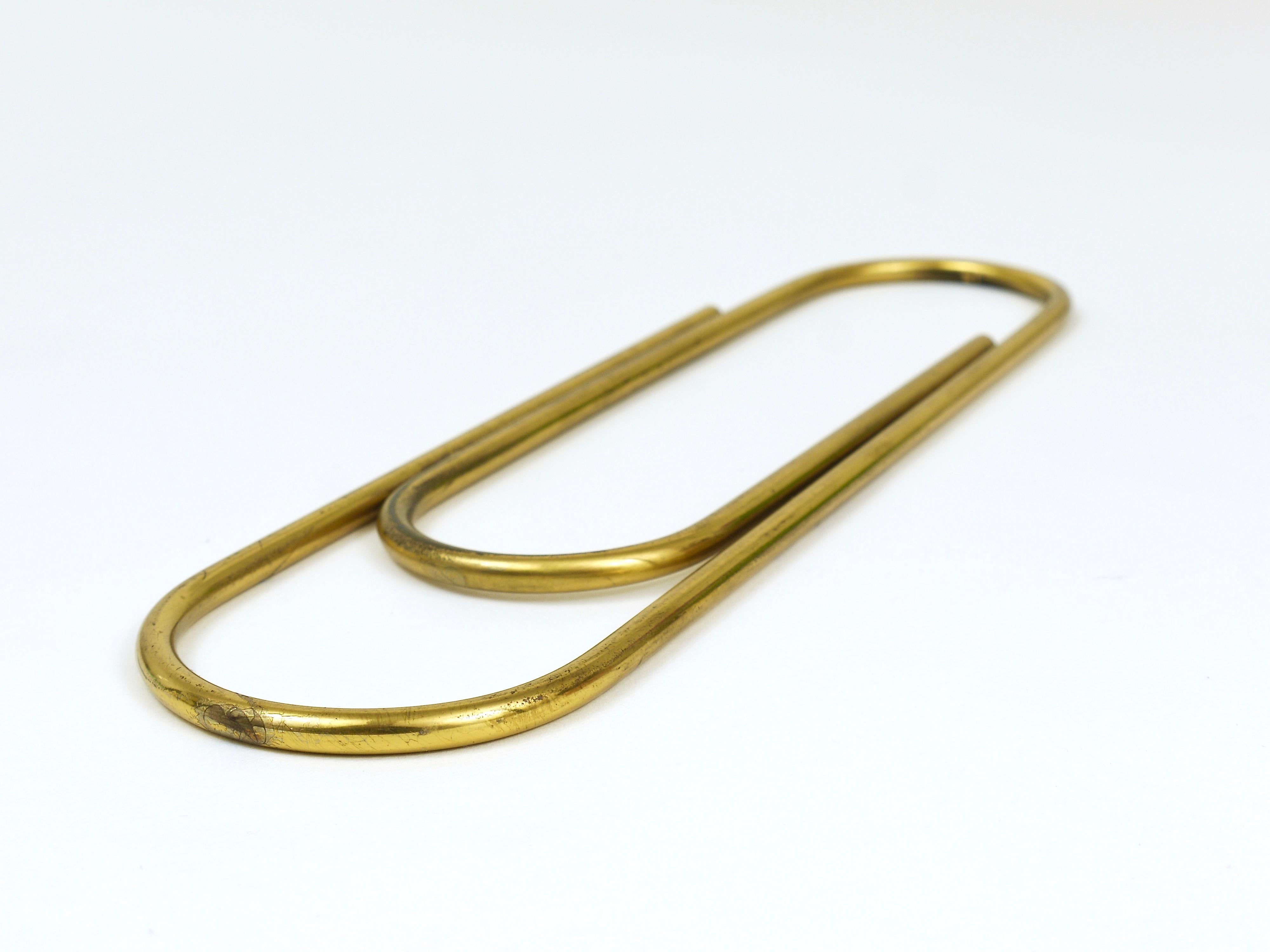 Carl Aubock Oversized MidCentury Paper Clip Brass Paperweight, Austria, 1950s For Sale 6