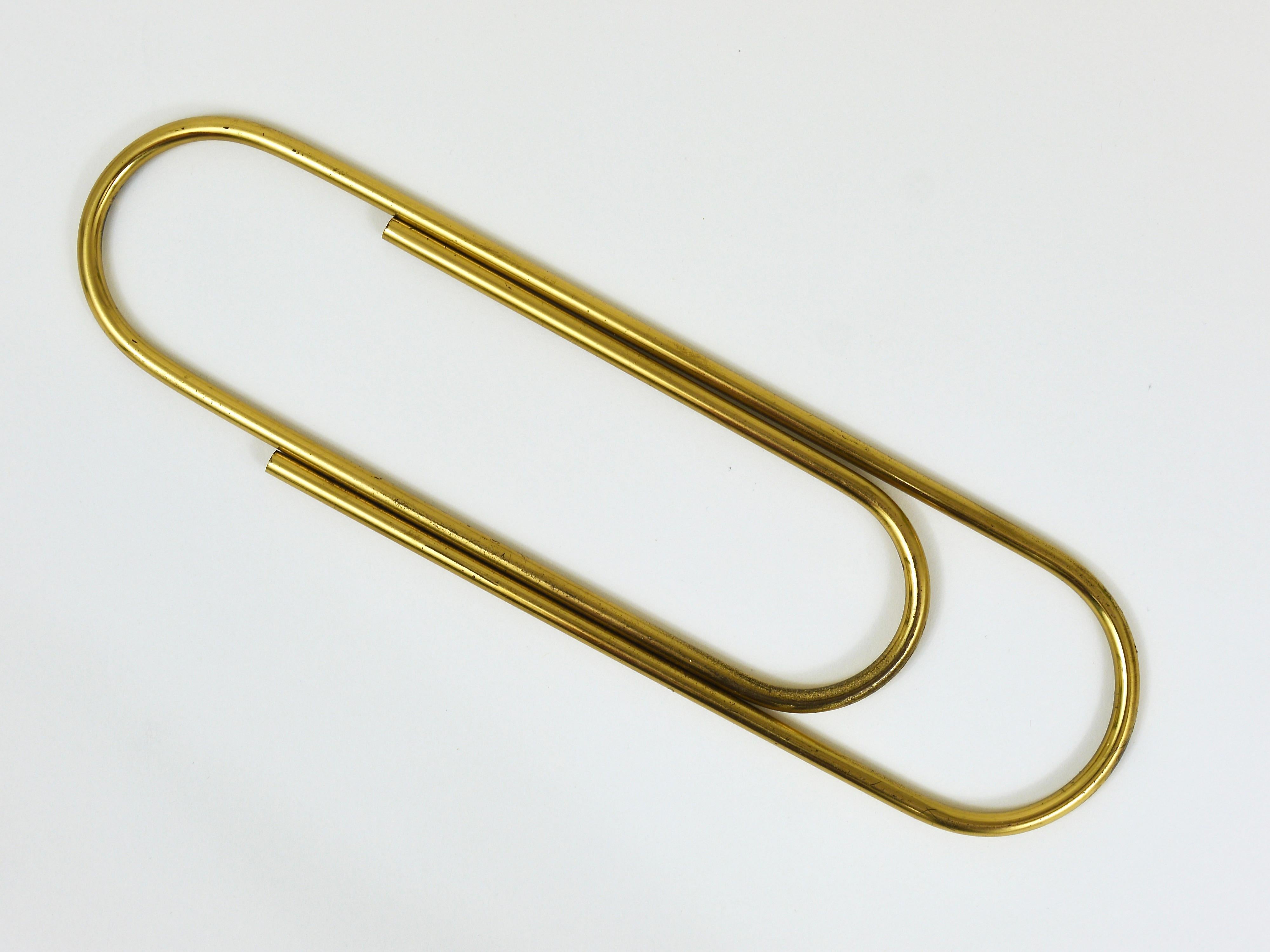 Carl Aubock Oversized MidCentury Paper Clip Brass Paperweight, Austria, 1950s For Sale 2