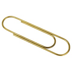 Vintage Carl Aubock Oversized MidCentury Paper Clip Brass Paperweight, Austria, 1950s