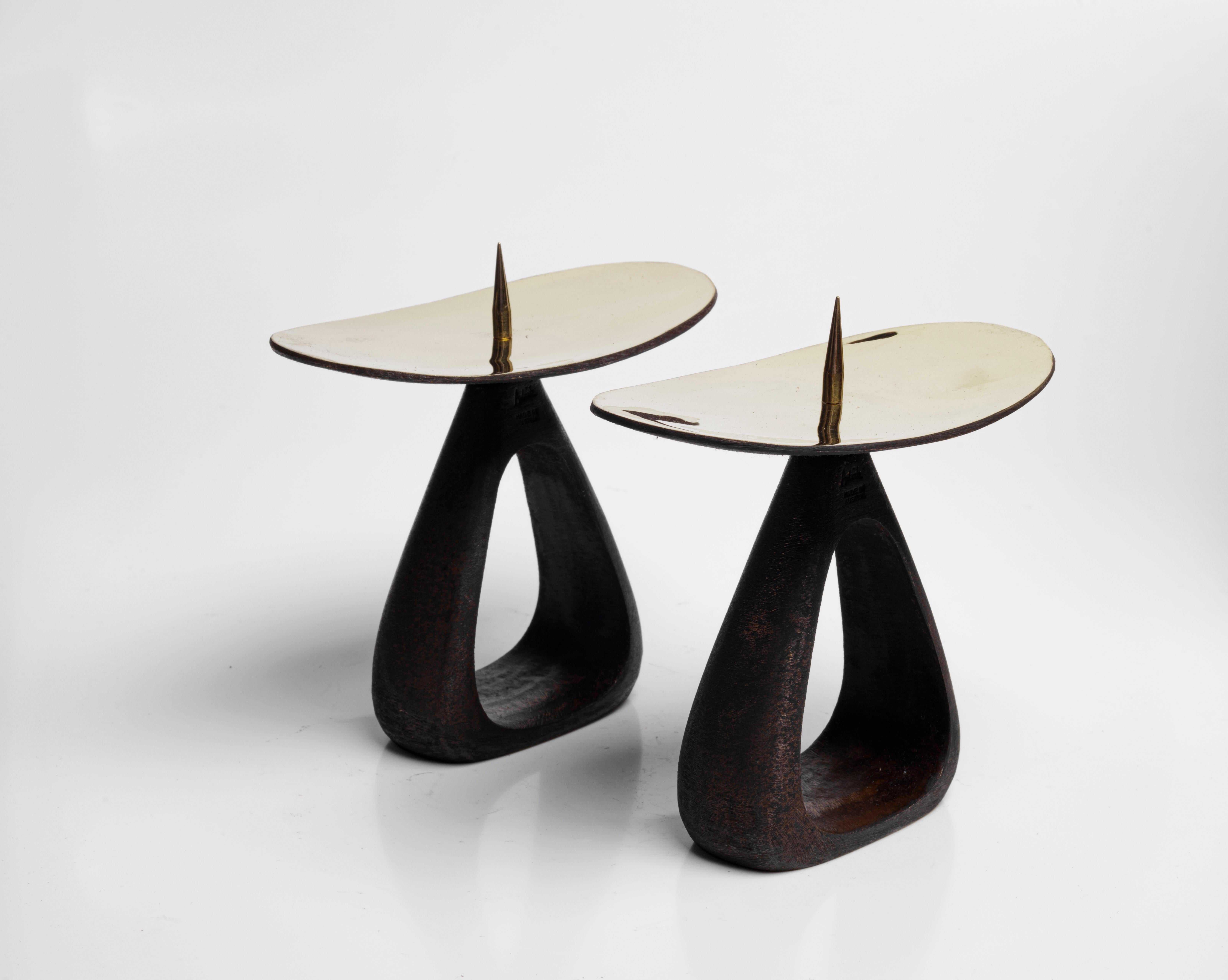 Carl Auböck pair of #3470 candlesticks, Austria 2022.