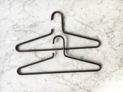 Pair Cloth Hangers Vintage Patinated Brass, Austria, 1950s