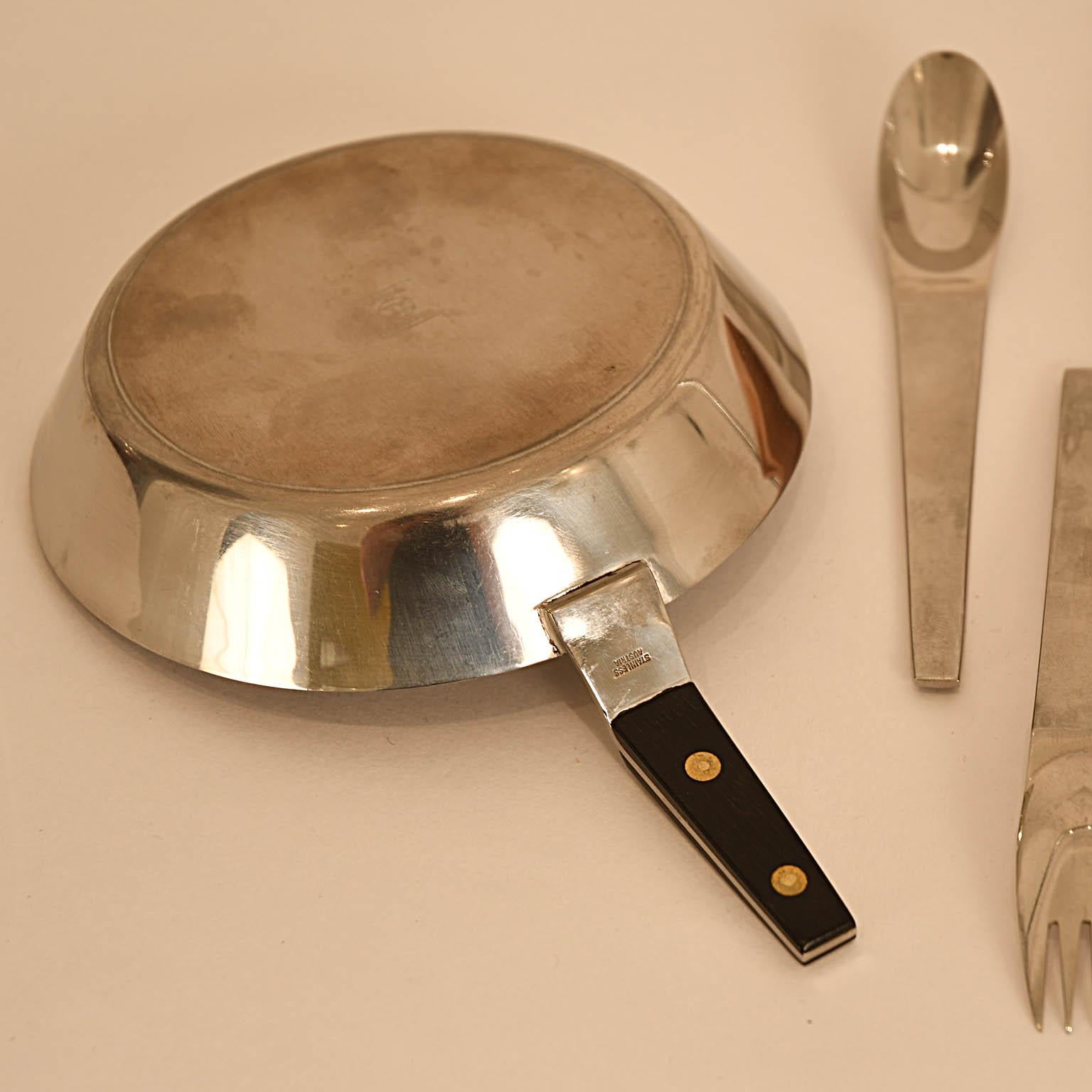 Carl Auböck Pan with Folk and Knife, 1960 In Excellent Condition In Vienna, AT
