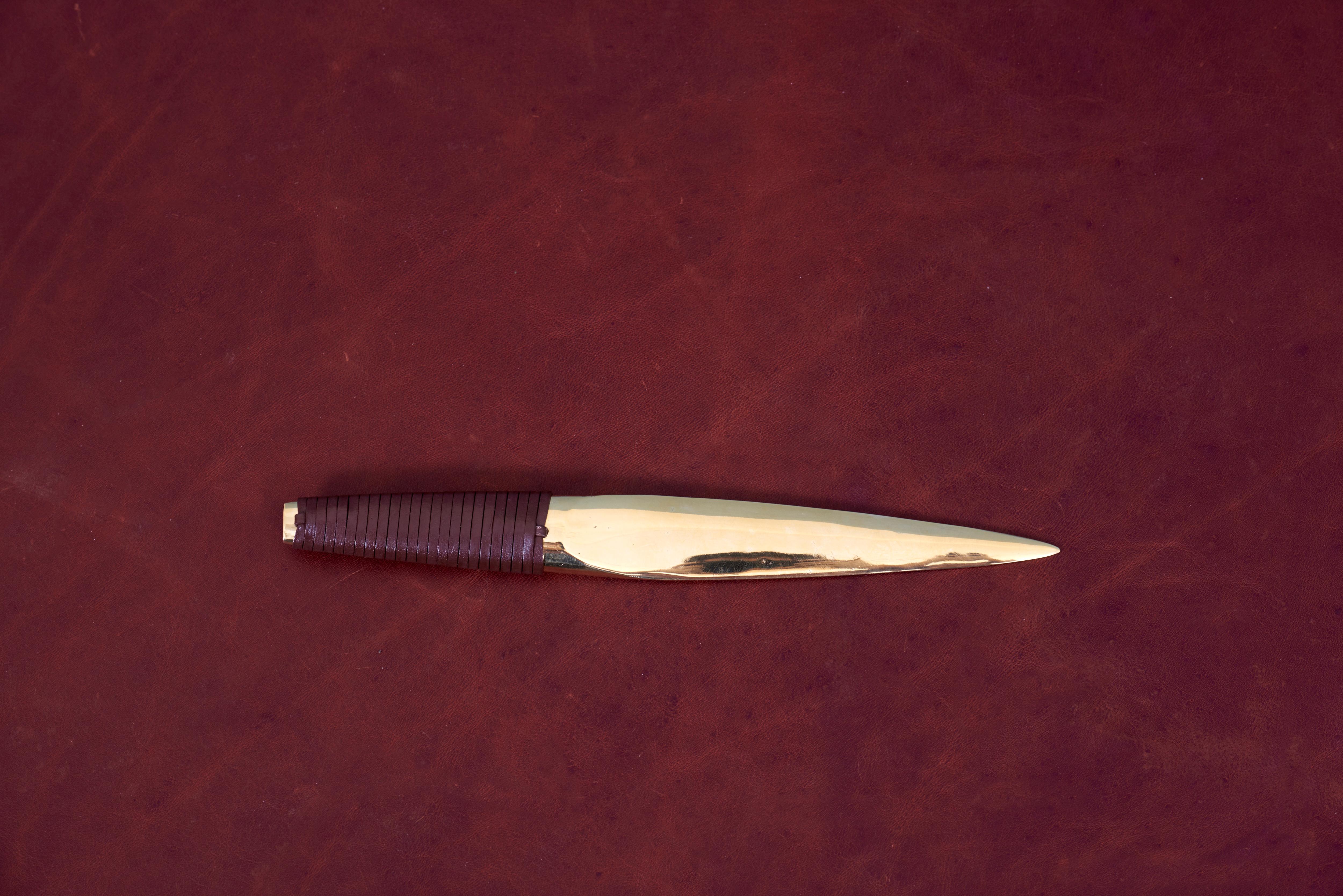 Carl Auböck Paperknife with Leather Handle In Excellent Condition For Sale In Berlin, DE