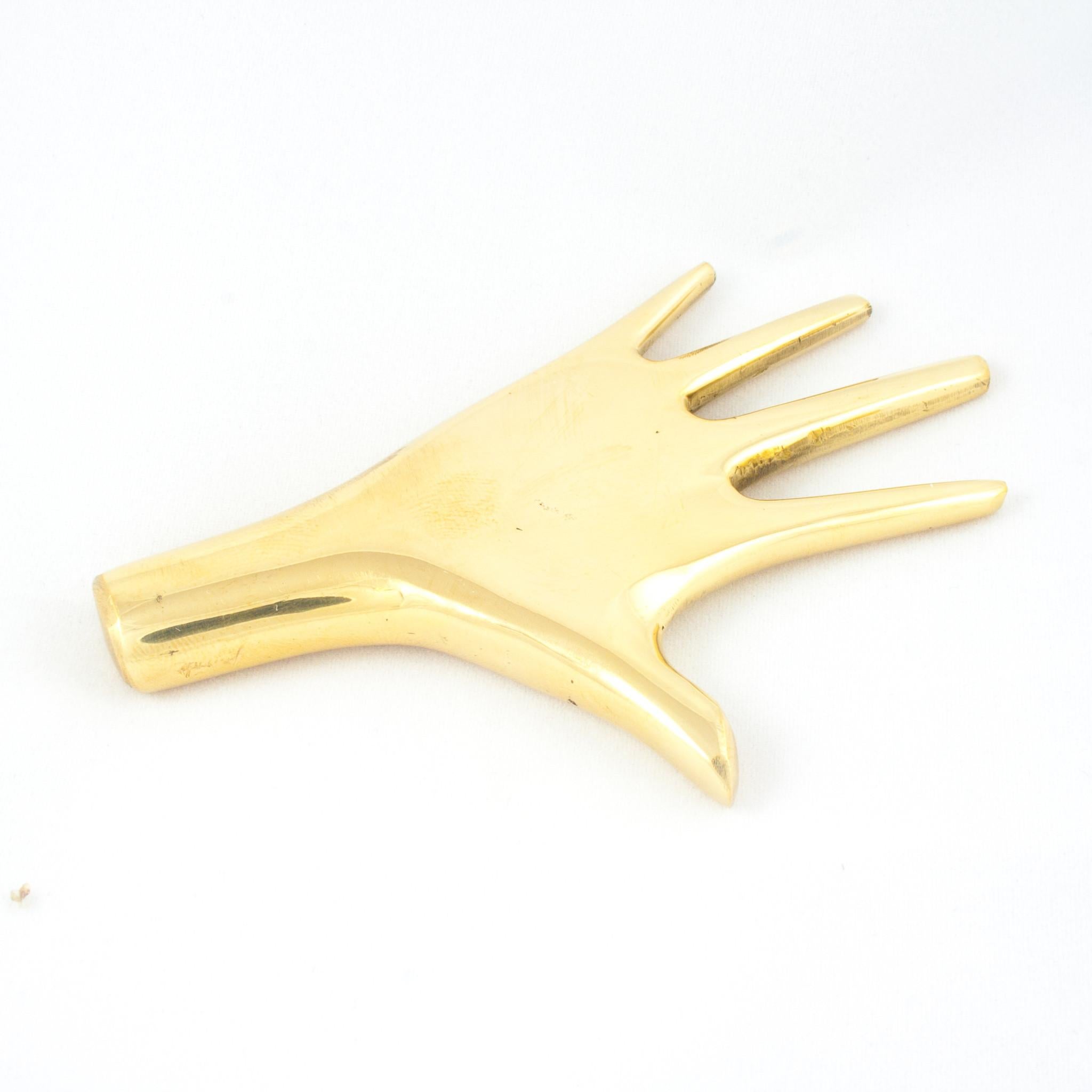 Austrian Carl Auböck Paperweight Hand #4223, Brass For Sale