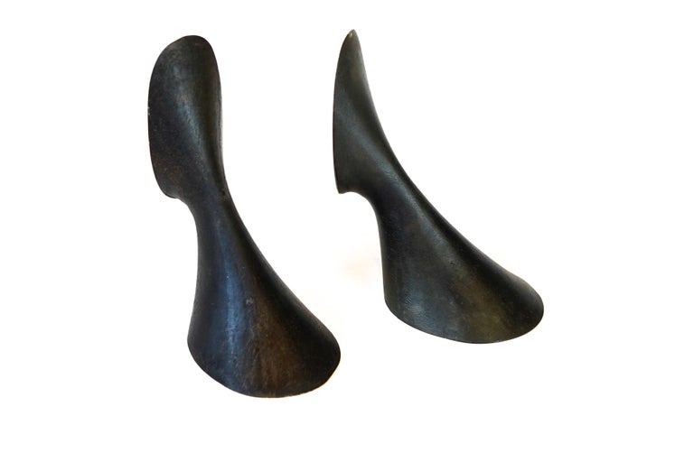 Carl Aubock Patinated Brass Bookends #3651 In New Condition For Sale In Chalk Hill, PA