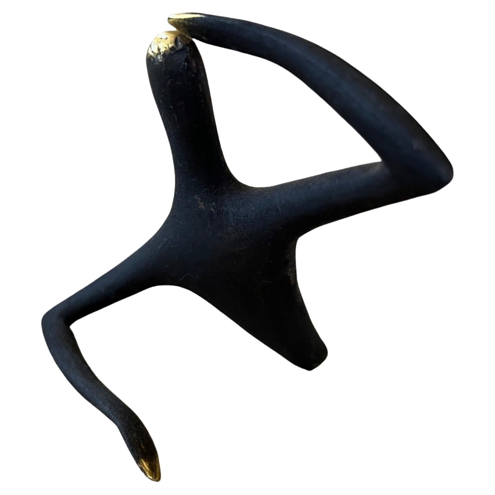 Carl Aubock Patinated Brass "Optimist" Sculpture #4049 For Sale
