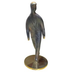 Carl Aubock Patinated Brass "Walking" Figural Sculpture #4058
