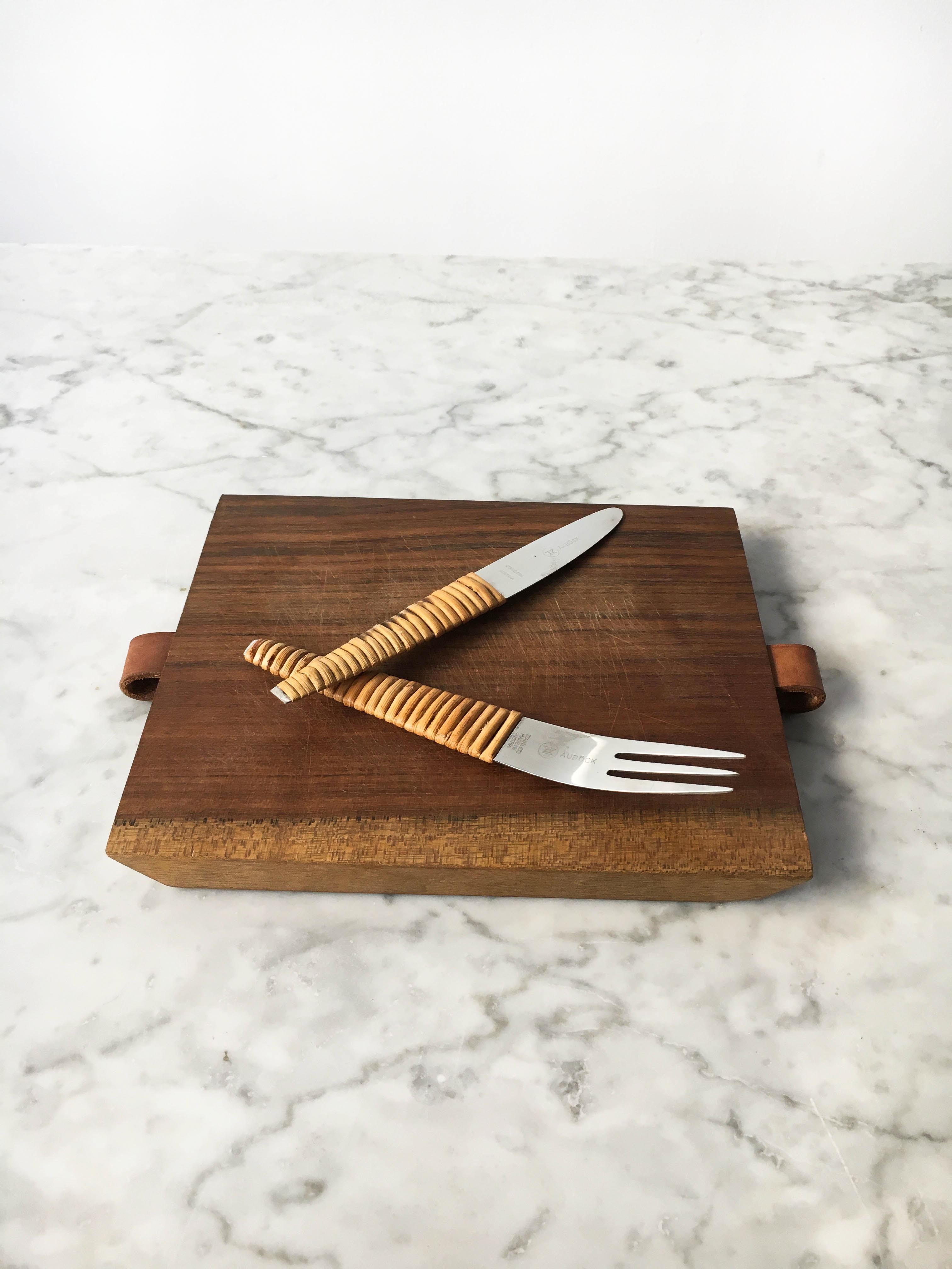 Carl Auböck Pic-Nick Board with Knife and Fork, Austria, 1950s For Sale 2