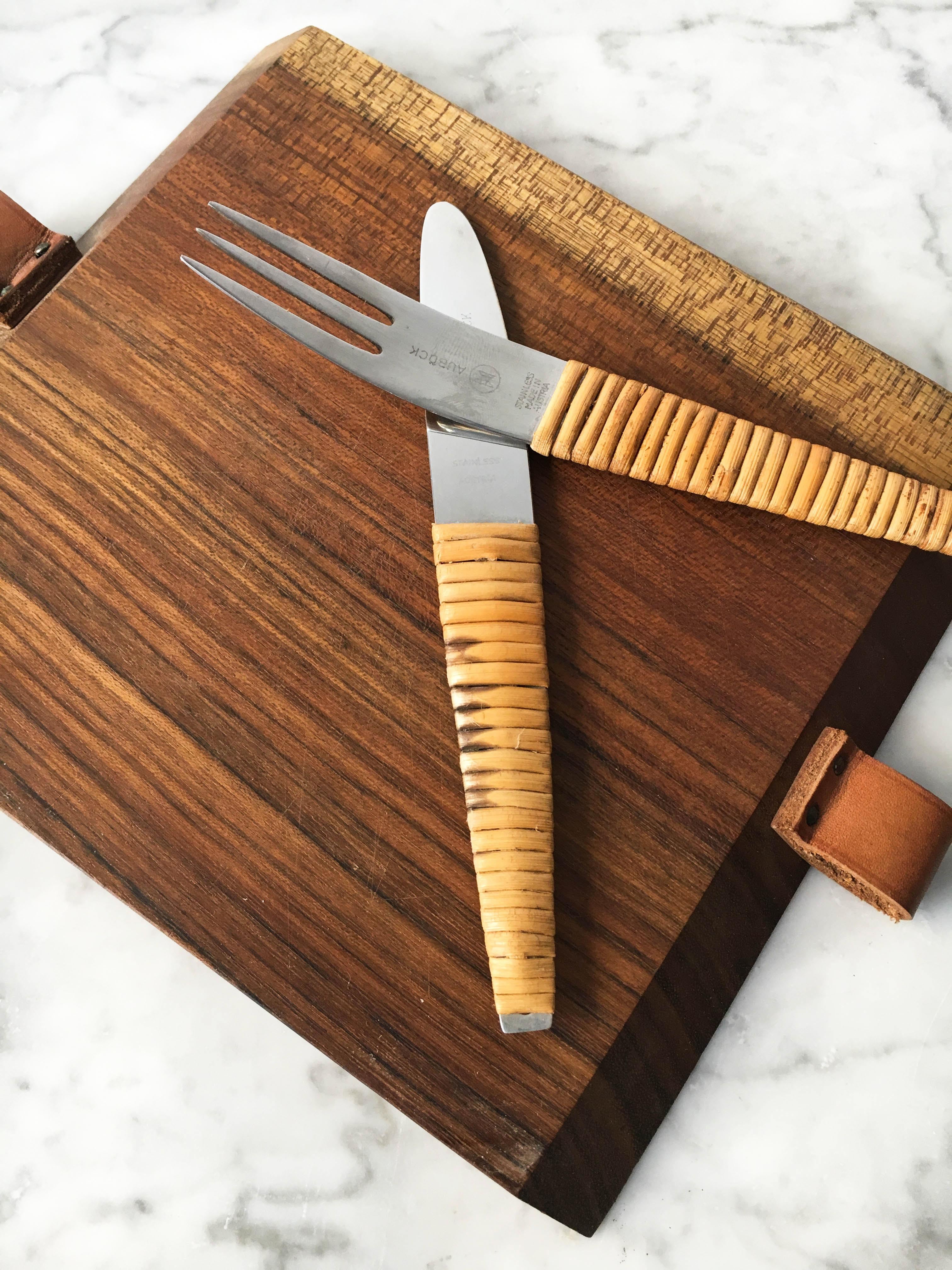 Carl Auböck Picnic Board with Knife and Fork, Austria, 1950s For Sale 5