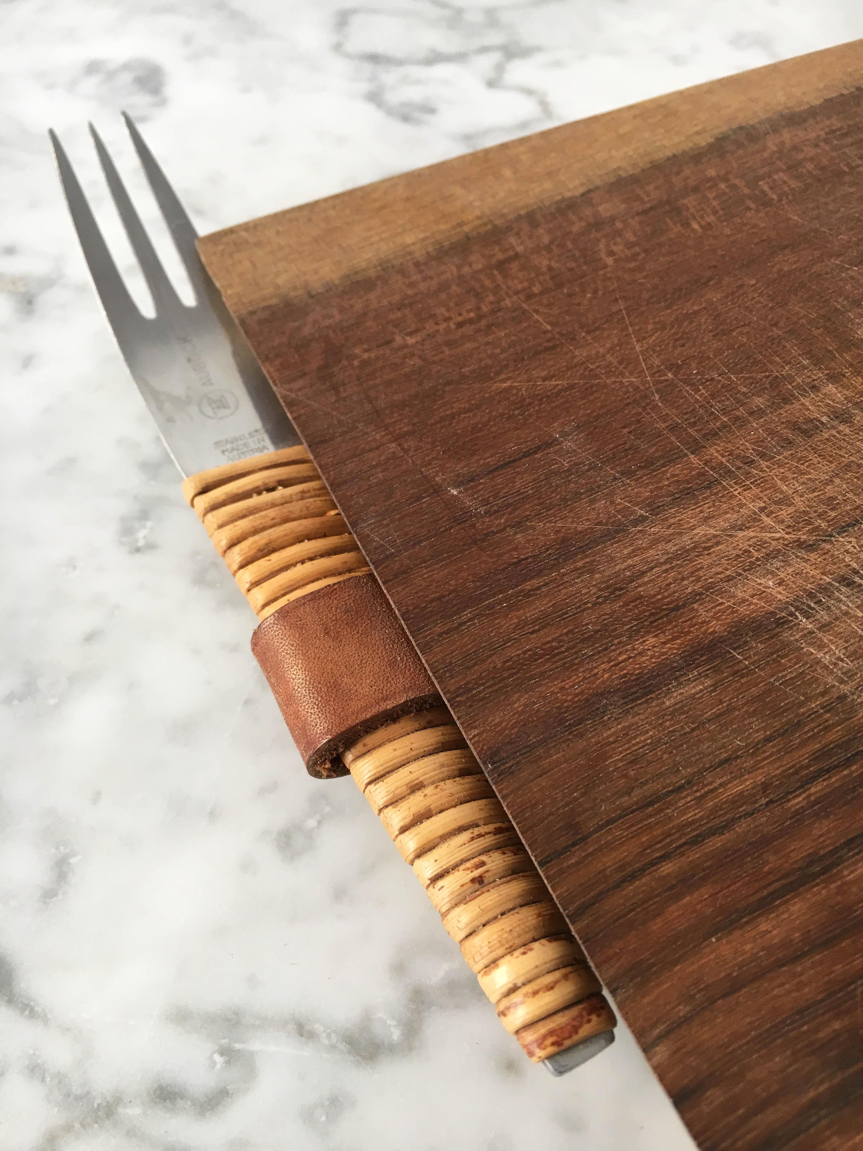 Carl Auböck Picnic Board with Knife and Fork, Austria, 1950s For Sale 6