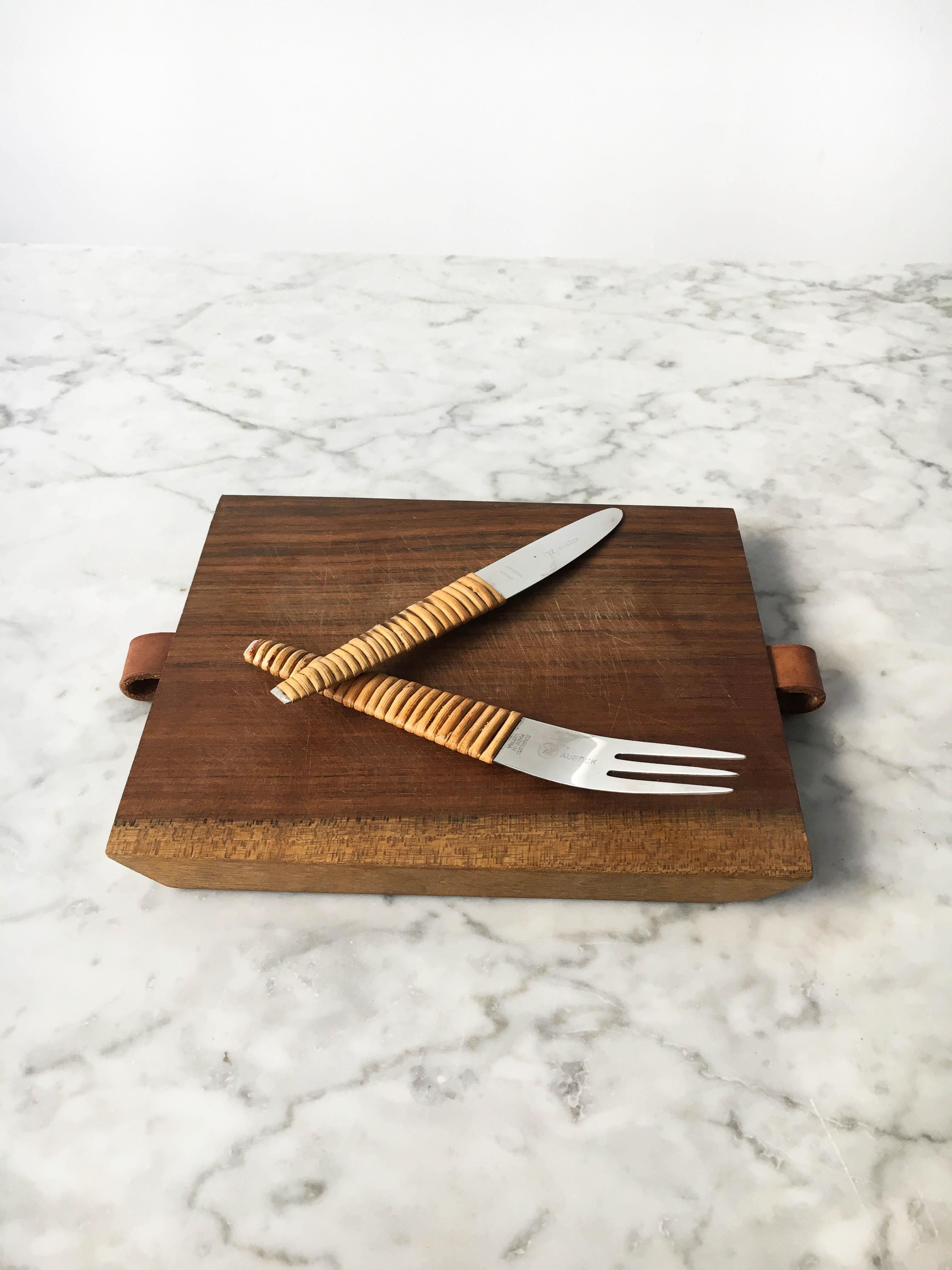 Carl Auböck Picnic Board with Knife and Fork, Austria, 1950s For Sale 2