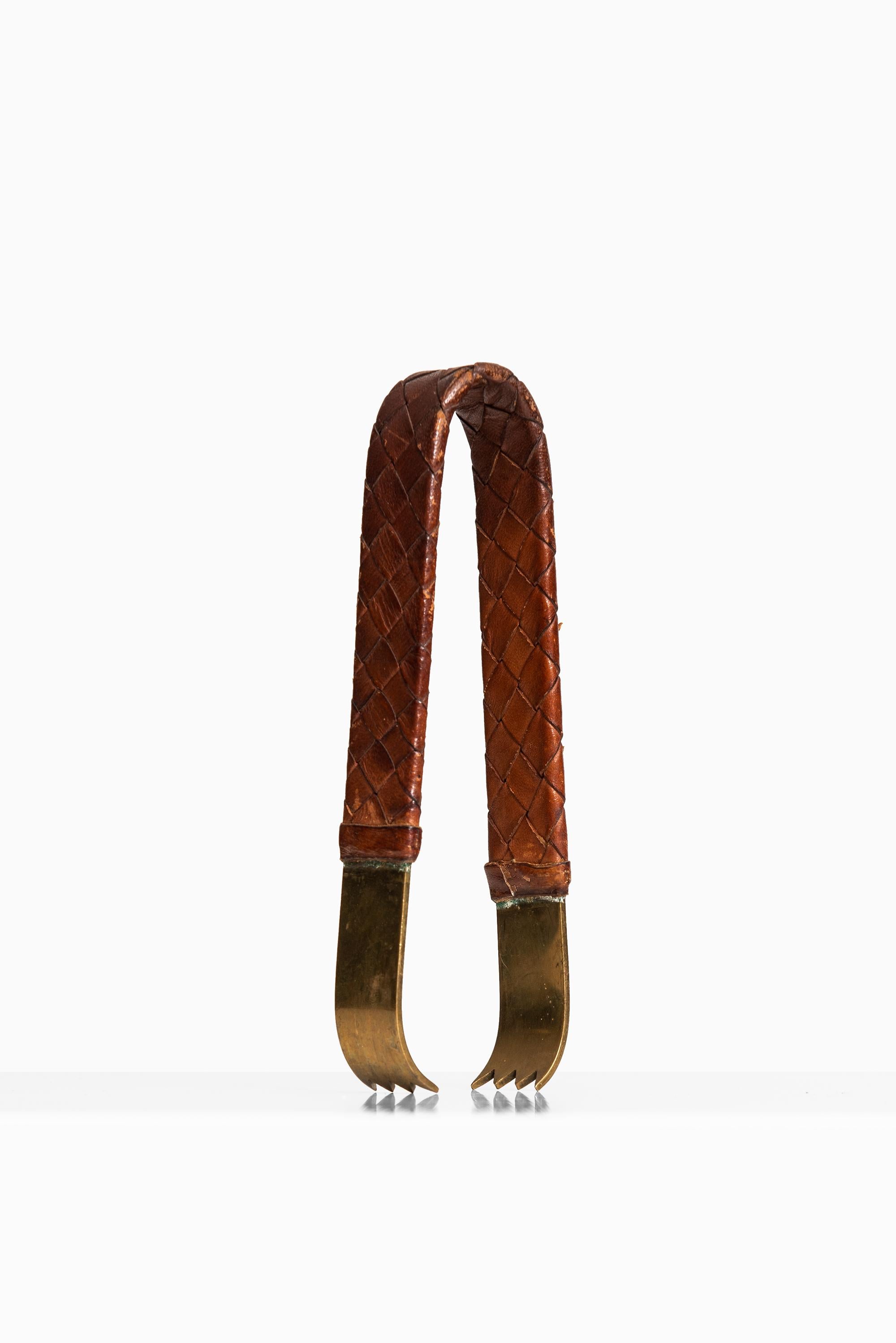 Austrian Carl Auböck Pincer in Braided Leather and Brass