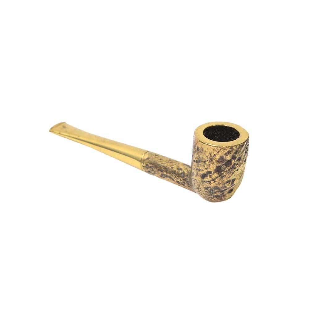 Mid-Century Modern Carl Auböck Pipe Paperweight, Brass, Signed For Sale