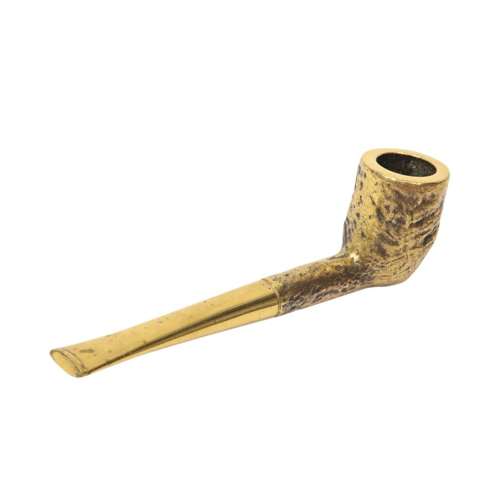 Mid-Century Modern Carl Auböck Pipe Paperweight, Brass, Signed For Sale