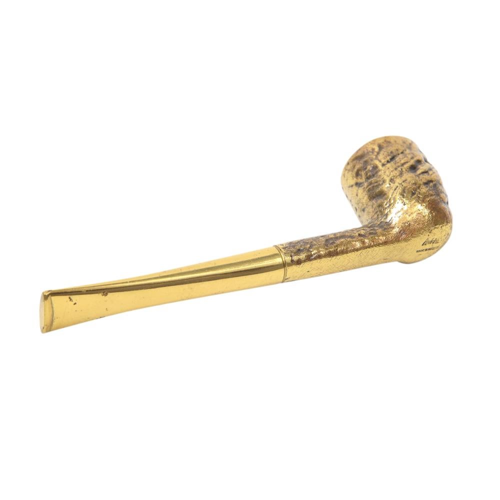Carl Auböck Pipe Paperweight, Brass, Signed In Good Condition For Sale In New York, NY