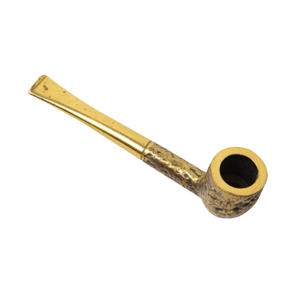 Mid-20th Century Carl Auböck Pipe Paperweight, Brass, Signed For Sale