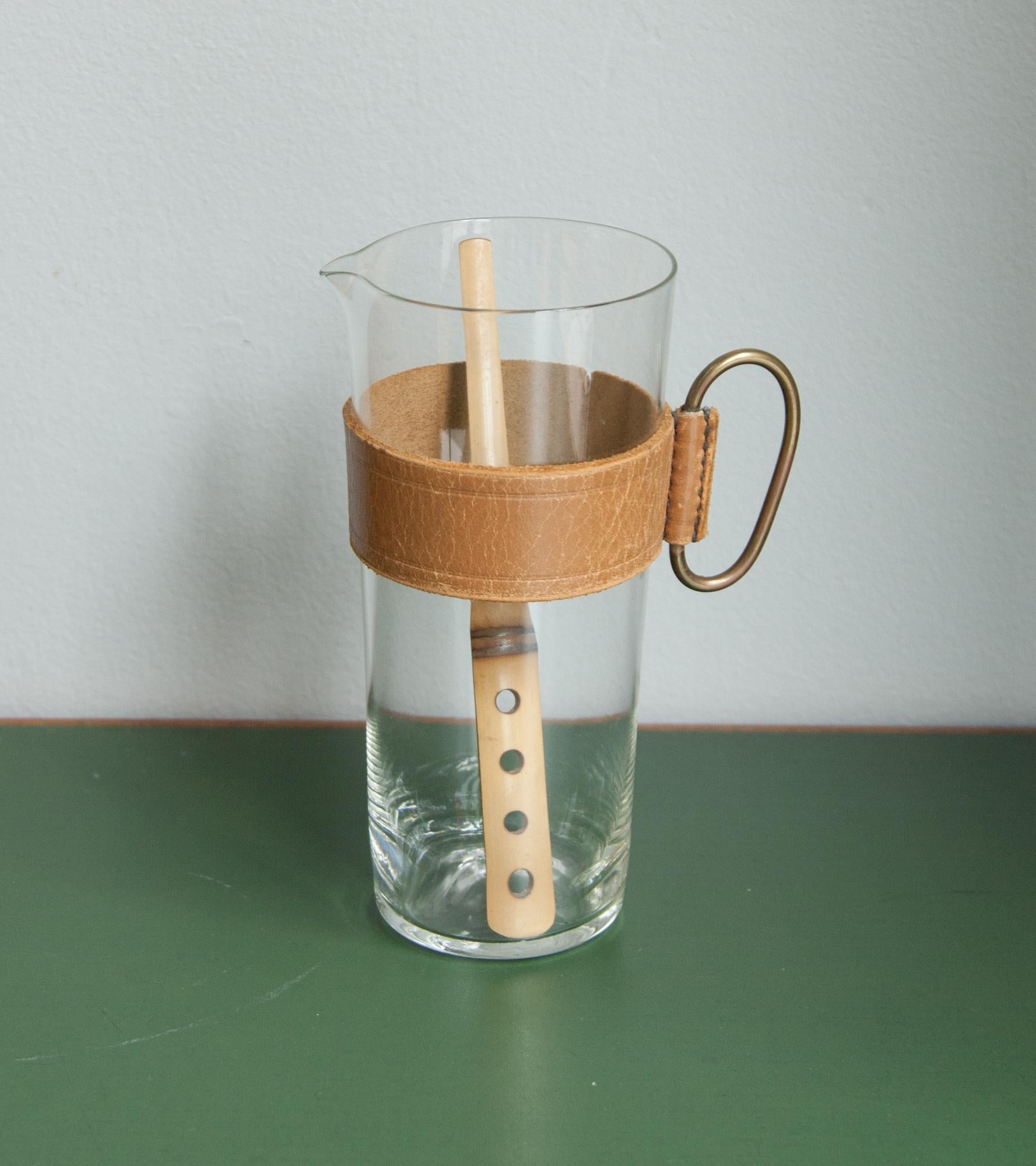 Mid-Century Modern Carl Auböck Pitcher and Bamboo Stirrer